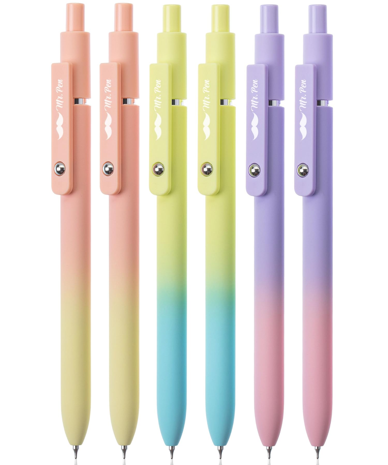 Mr. Pen- Retractable Gel Pens, 12 Pack, Morandi and Vintage Barrels, Black Ink, Fast Dry, Fine Point 0.5mm, Cute and Aesthetic for Journaling