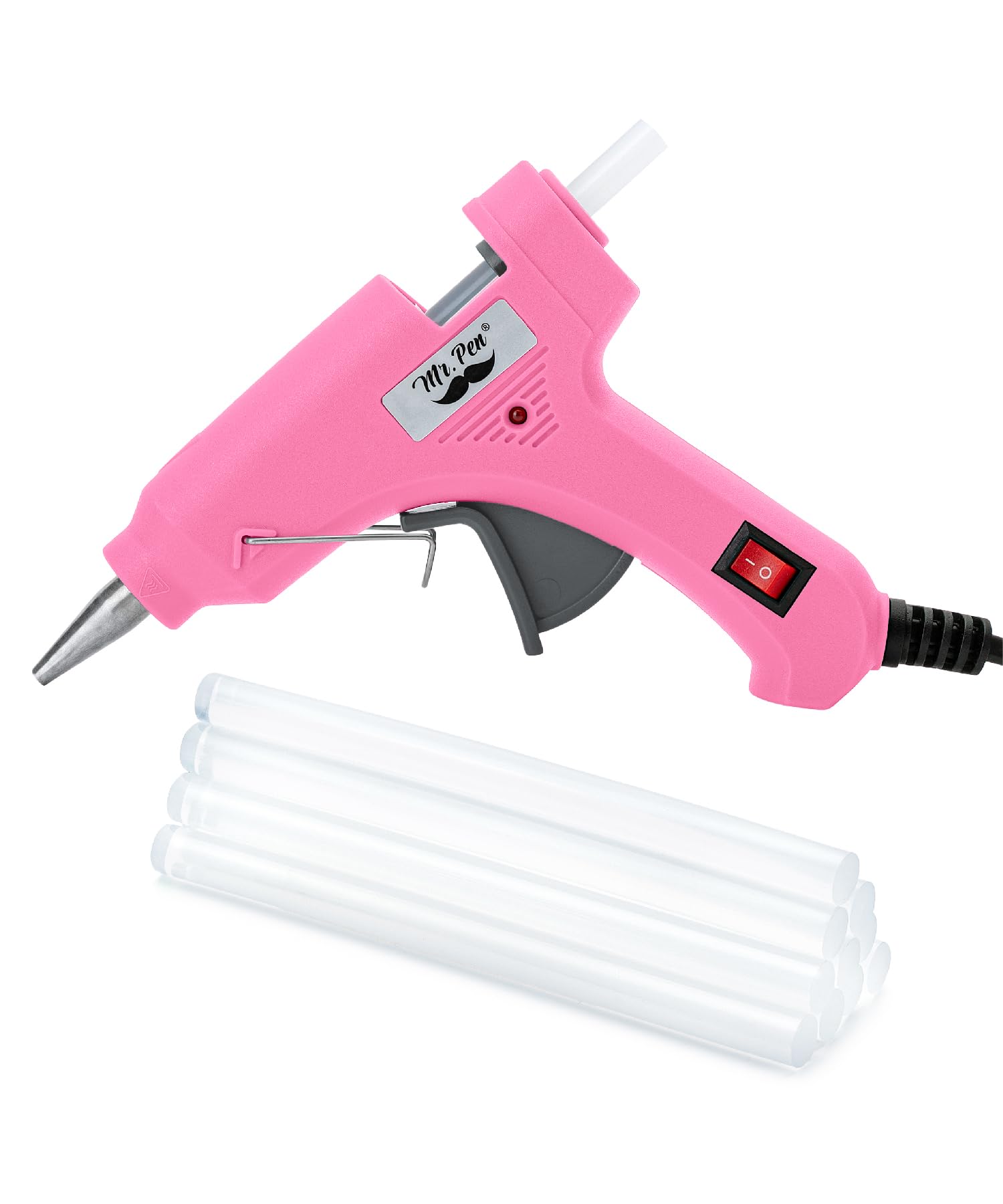 Mr. Pen– Hot Glue Gun Kit, Hot Melt Glue Gun Mini with 20pcs Sticks and 20nWood Craft Sticks and 8 Finger Protector