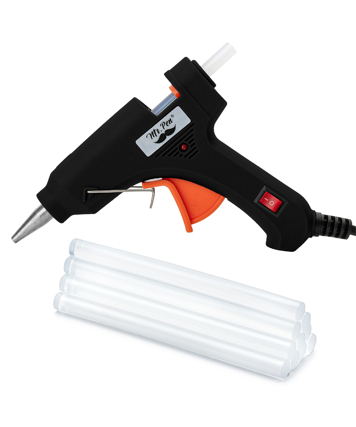 Mr. Pen– Hot Glue Gun Kit, Hot Melt Glue Gun Mini with 20pcs Sticks and 20nWood Craft Sticks and 8 Finger Protector