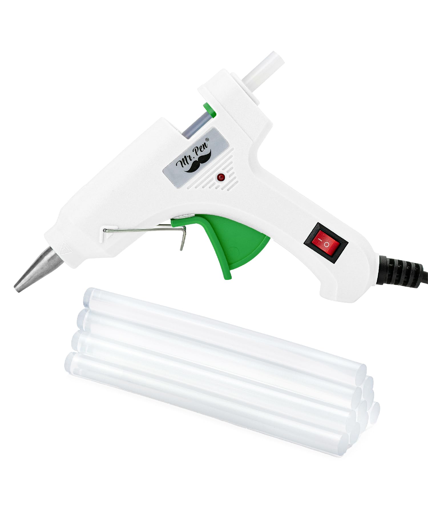 Mr. Pen– Hot Glue Gun Kit, Hot Melt Glue Gun Mini with 20pcs Sticks and 20nWood Craft Sticks and 8 Finger Protector