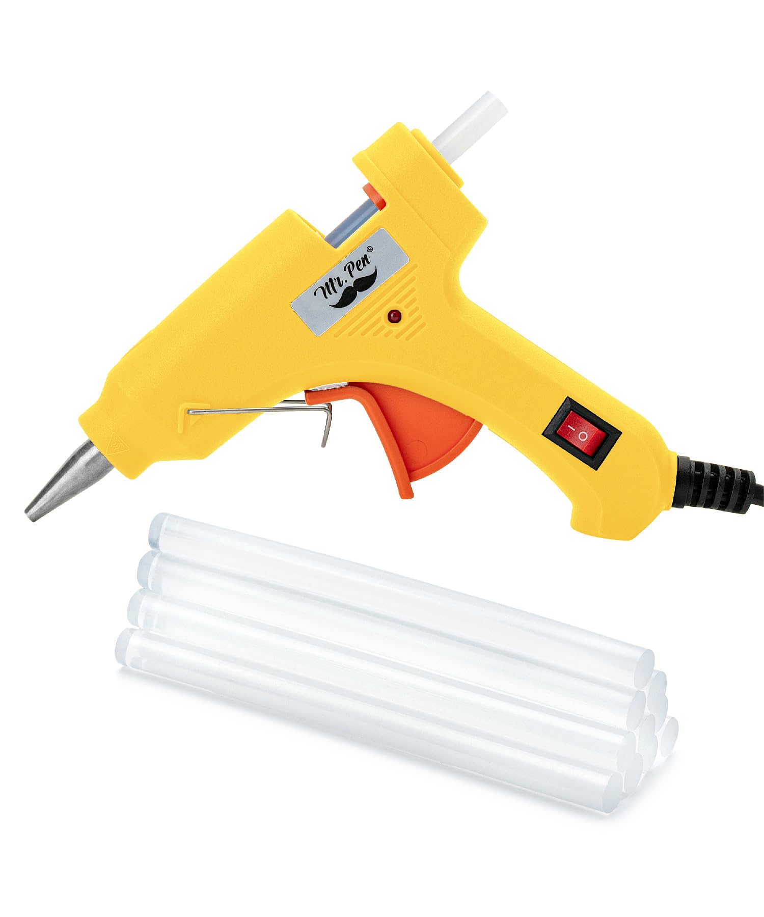 Mr. Pen– Hot Glue Gun Kit, Hot Melt Glue Gun Mini with 20pcs Sticks and 20nWood Craft Sticks and 8 Finger Protector