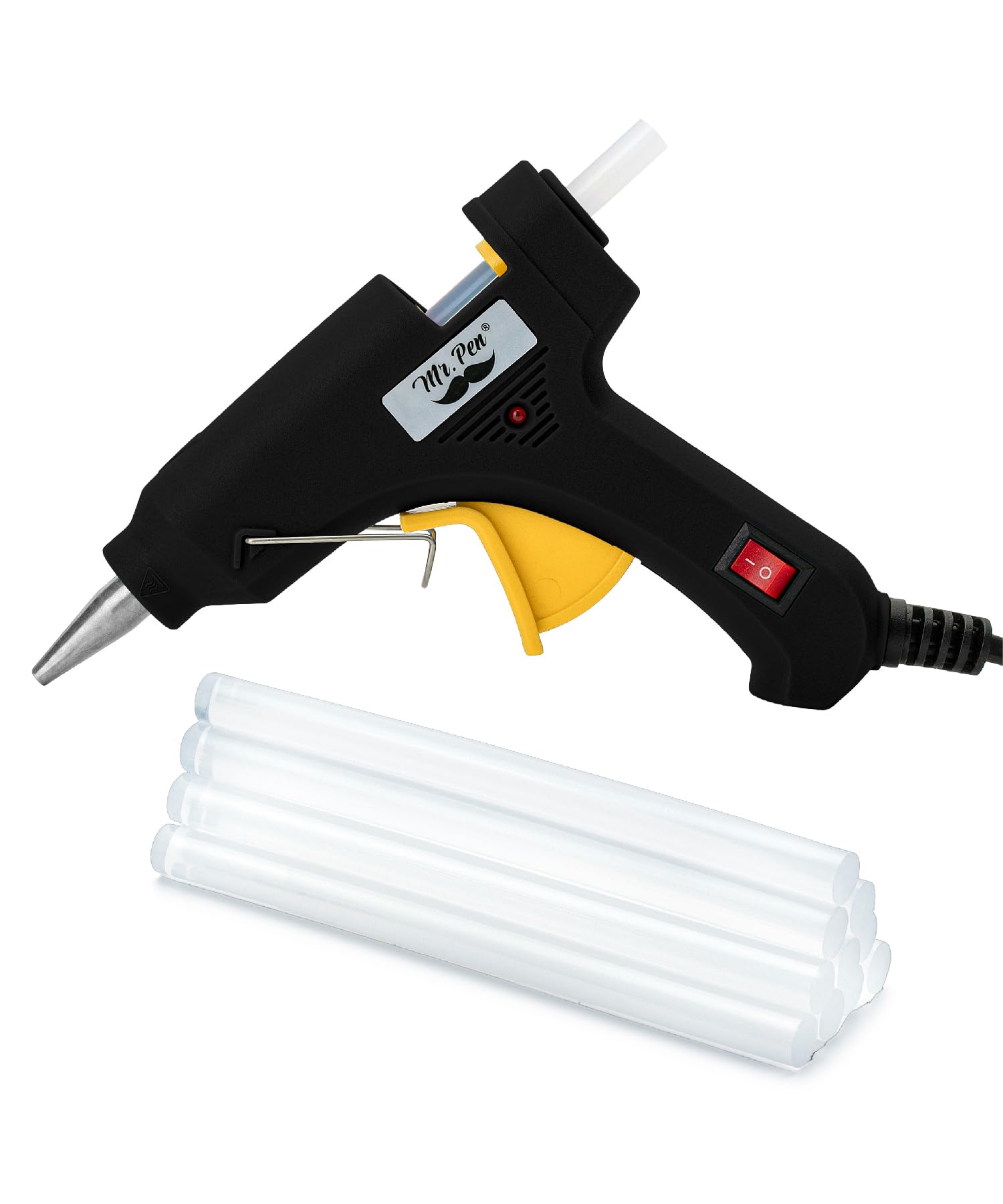Mr. Pen– Hot Glue Gun Kit, Hot Melt Glue Gun Mini with 20pcs Sticks and 20nWood Craft Sticks and 8 Finger Protector