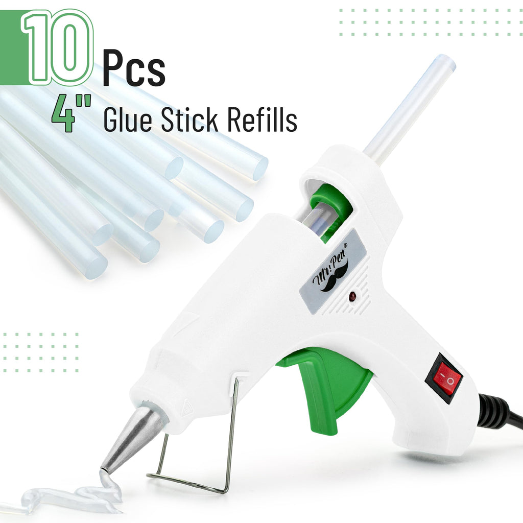 Mr. Pen– Hot Glue Gun Kit, Hot Melt Glue Gun Mini with 20pcs Sticks and 20nWood Craft Sticks and 8 Finger Protector