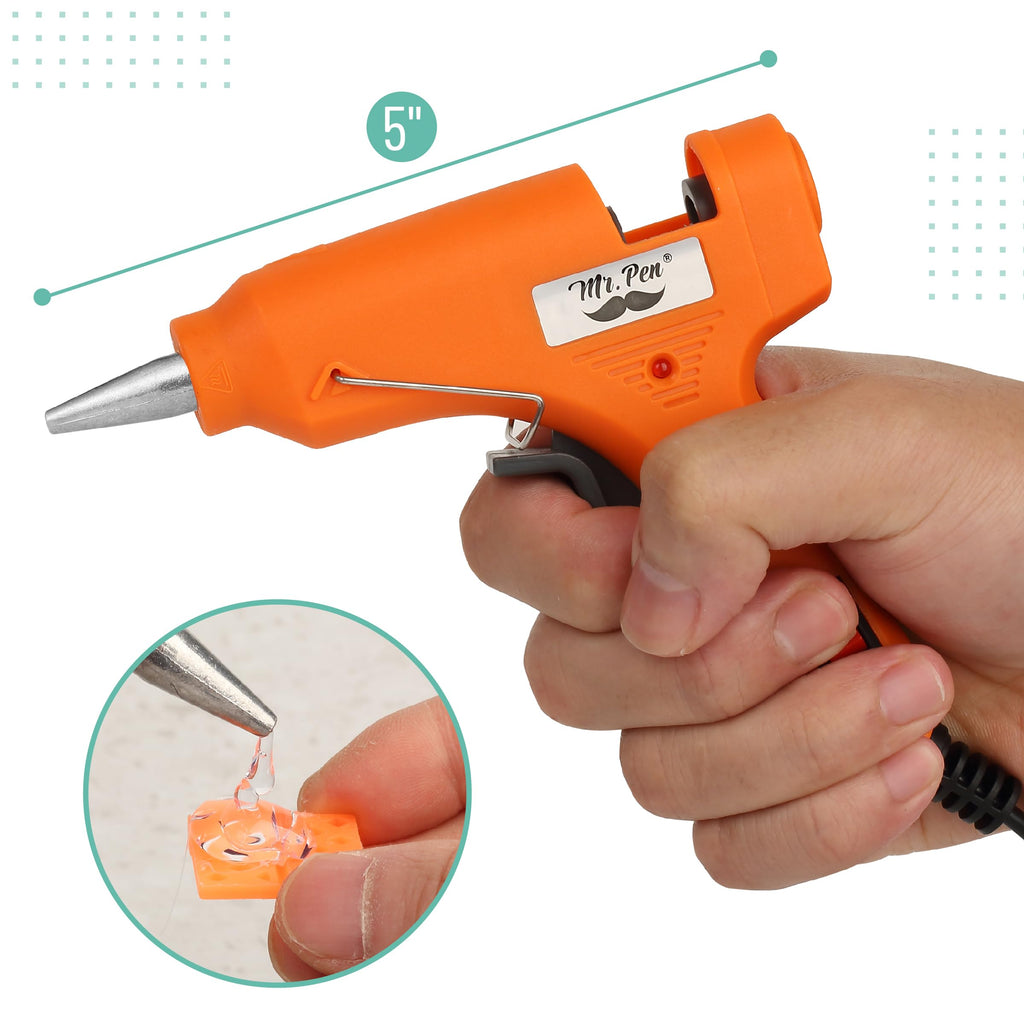 Mr. Pen– Hot Glue Gun Kit, Hot Melt Glue Gun Mini with 20pcs Sticks and 20nWood Craft Sticks and 8 Finger Protector