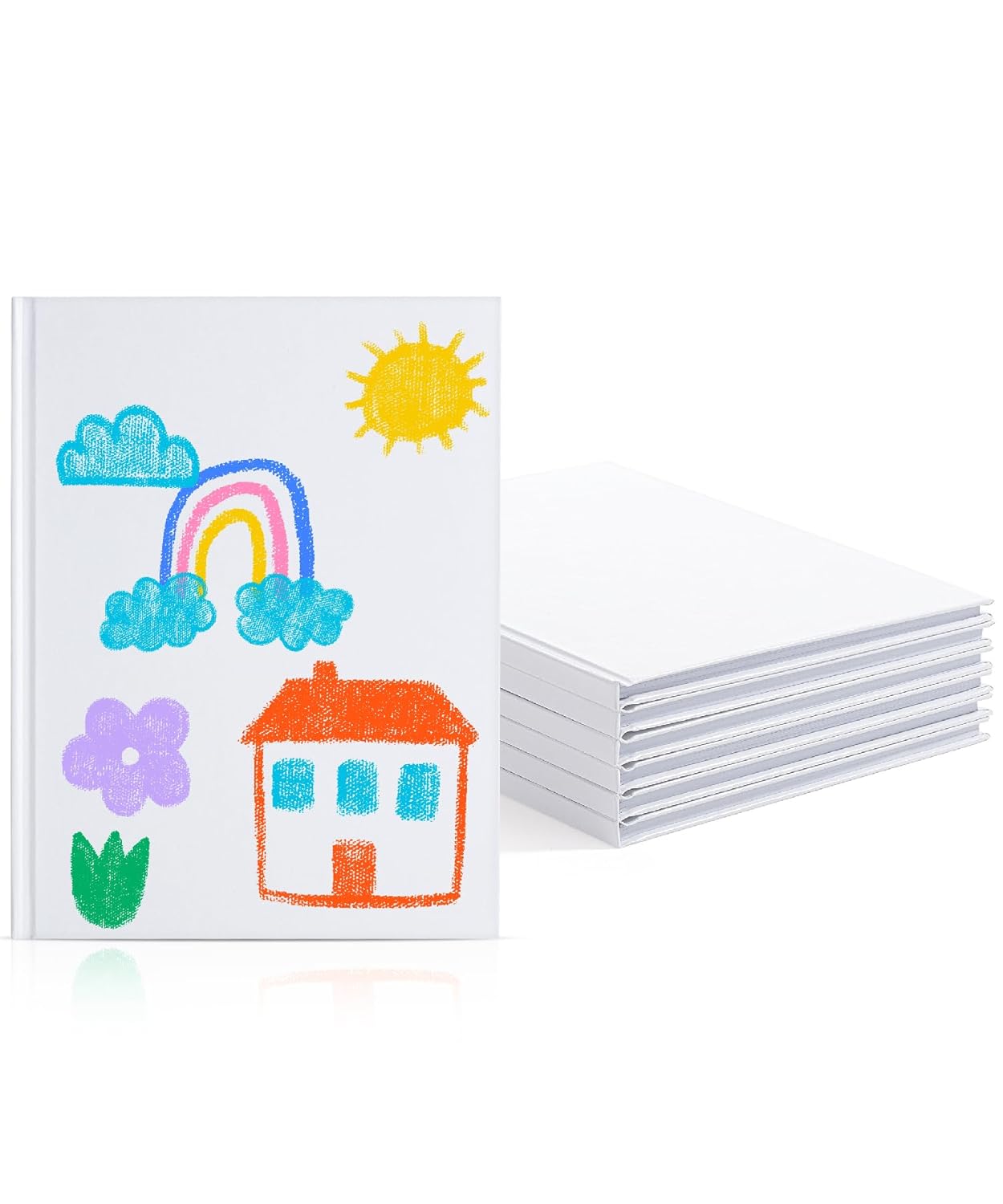 Mr. Pen- Blank Hardcover Books, 6" x 8", 40 Pages, 6 Pack, White, Blank Notebooks for Kids, Mini Notebooks for Kids, Mini Journal for Students, Unlined Notebook
