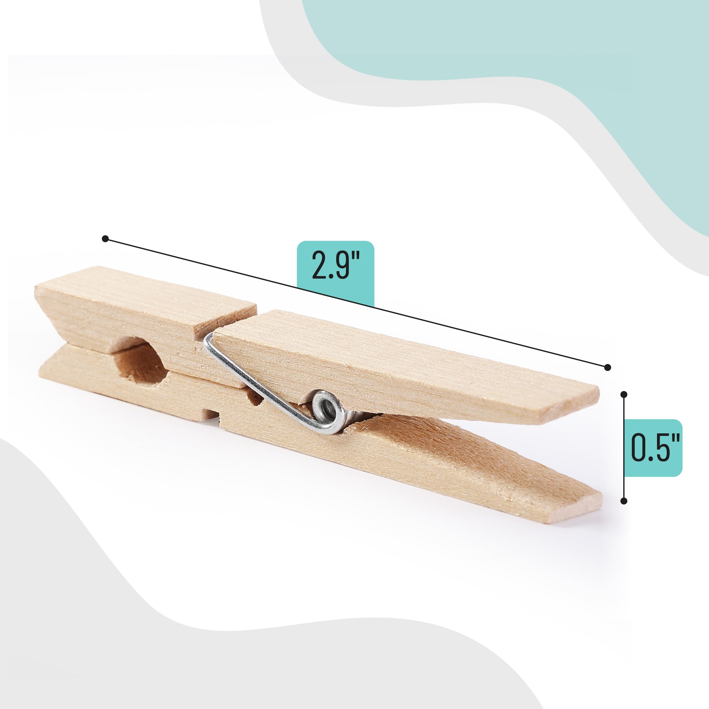 Mr. Pen- Wooden Clothes Pins, Large Natural Wood, 50 Pack, 2.9 Inch, Rust Resistant for Classroom, Crafts