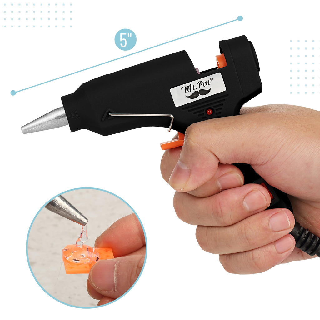 Mr. Pen– Hot Glue Gun Kit, Hot Melt Glue Gun Mini with 20pcs Sticks and 20nWood Craft Sticks and 8 Finger Protector