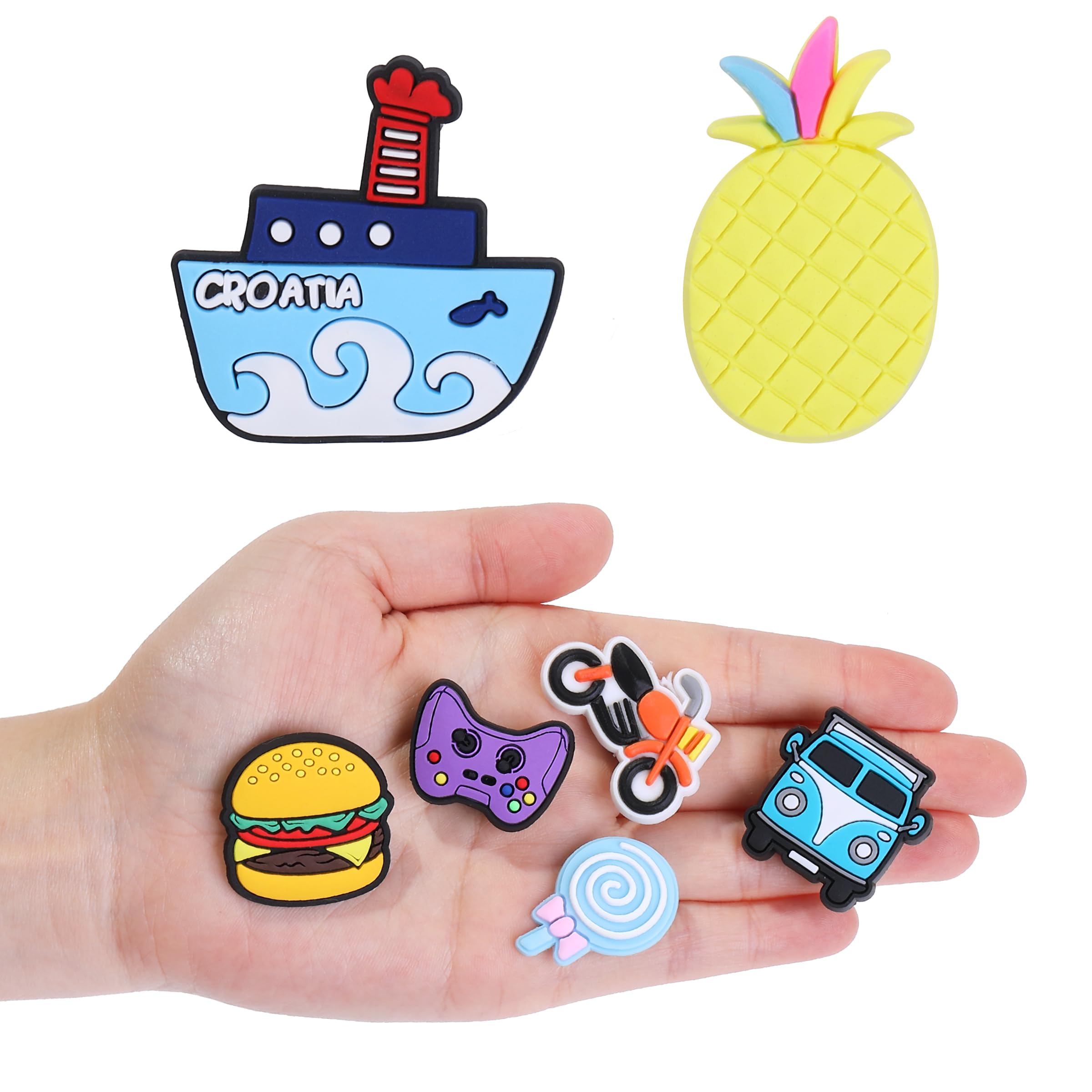 Mr. Pen- Different Charms, 30, 50, 60 Pcs, PVC Random Decoration Charms for Decoration