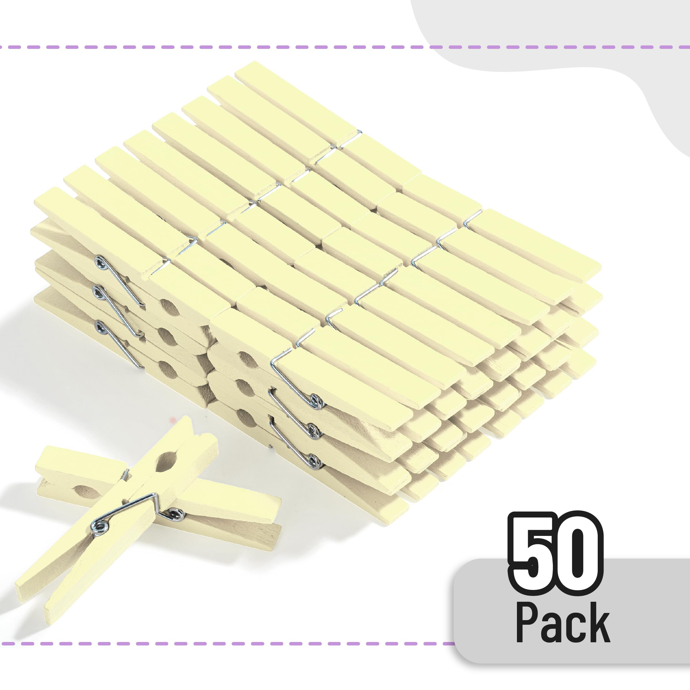 Mr. Pen- Wooden Clothes Pins, Large Natural Wood, 50 Pack, 2.9 Inch, Rust Resistant for Classroom, Crafts