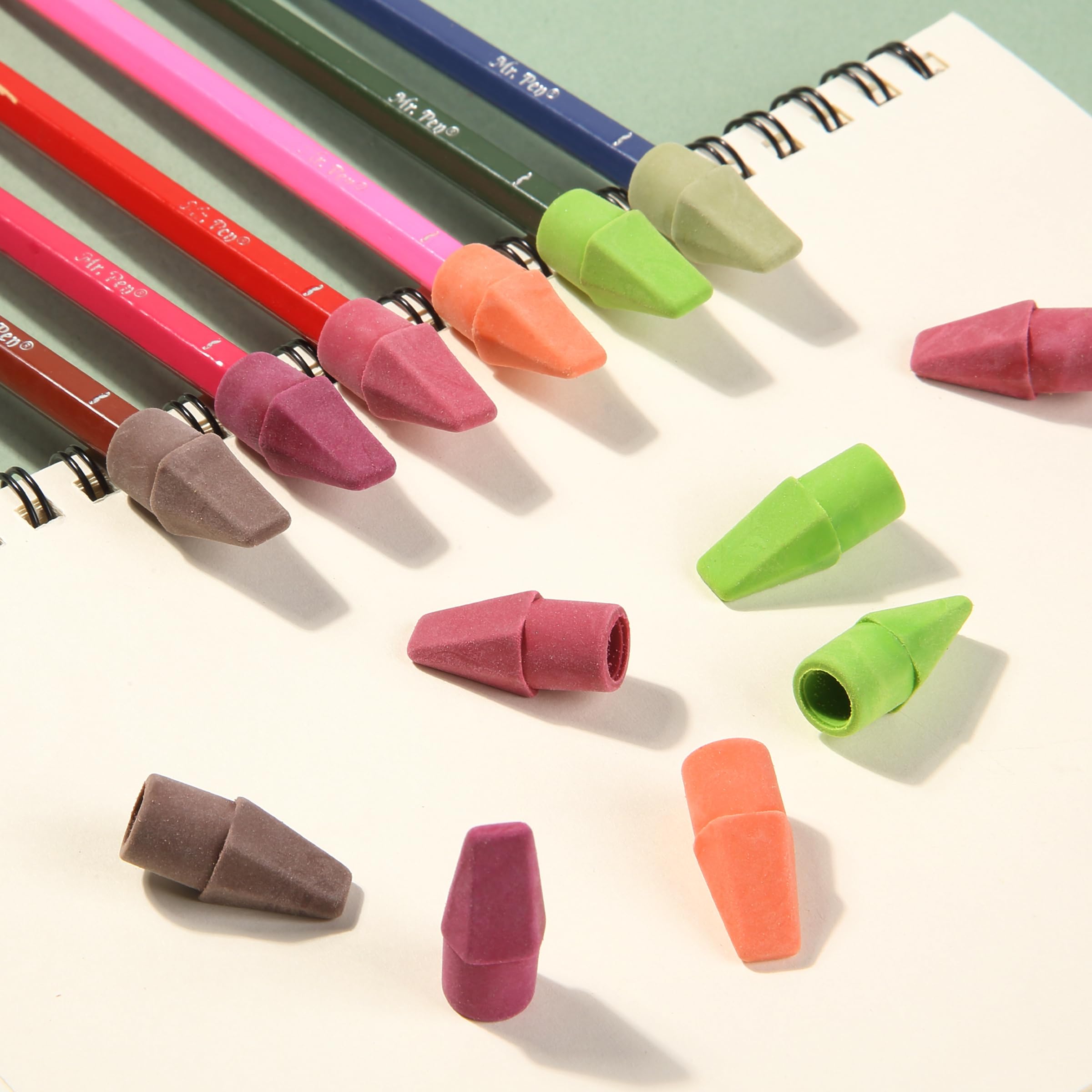 Mr. Pen Erasers for Pencils, 120 Pack, Pencil Top Erasers, Eraser Caps, Cap Tops, Topper Erasers. Ereaser