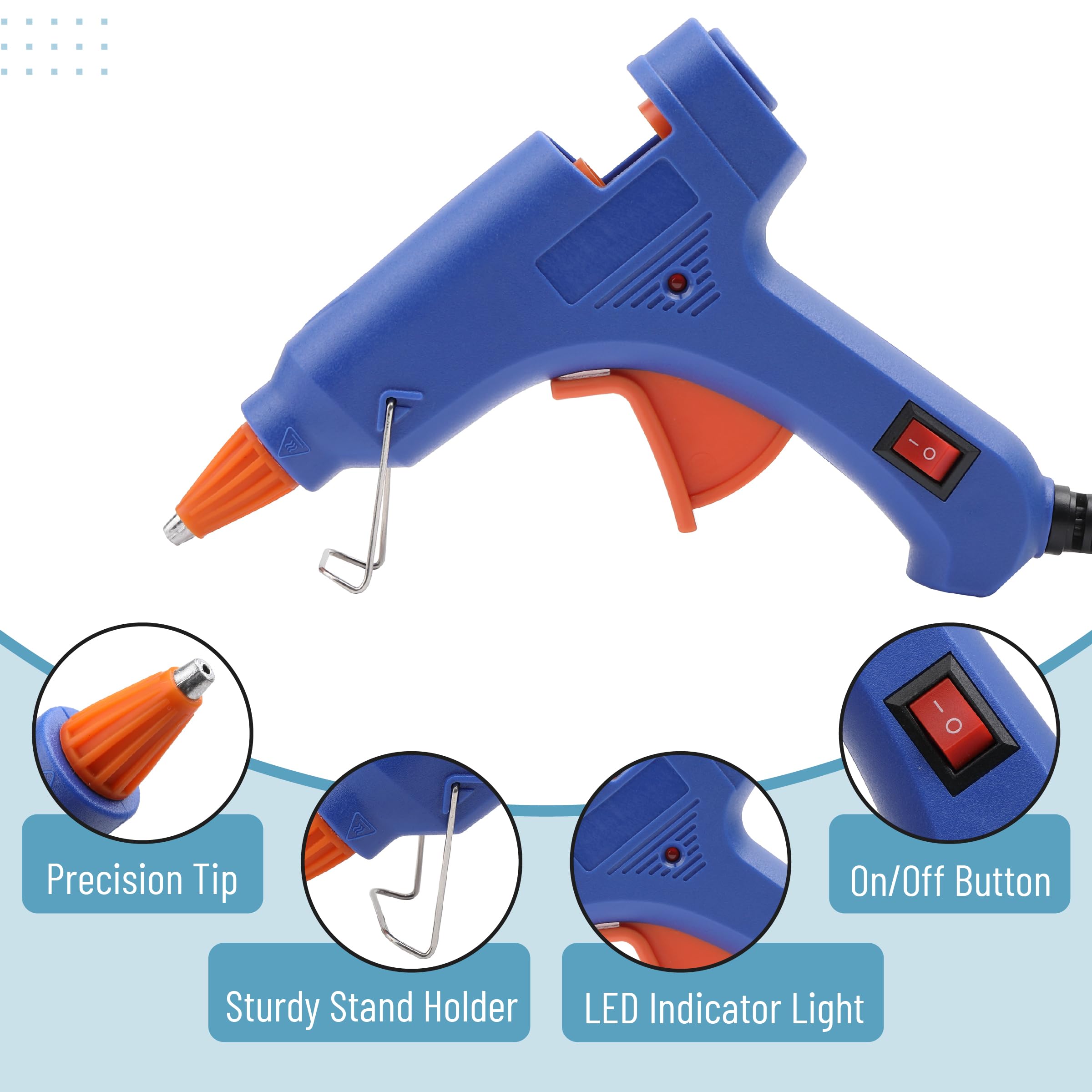 Mr. Pen– Hot Glue Gun Kit, Hot Melt Glue Gun Mini with 20pcs Sticks and 20nWood Craft Sticks and 8 Finger Protector