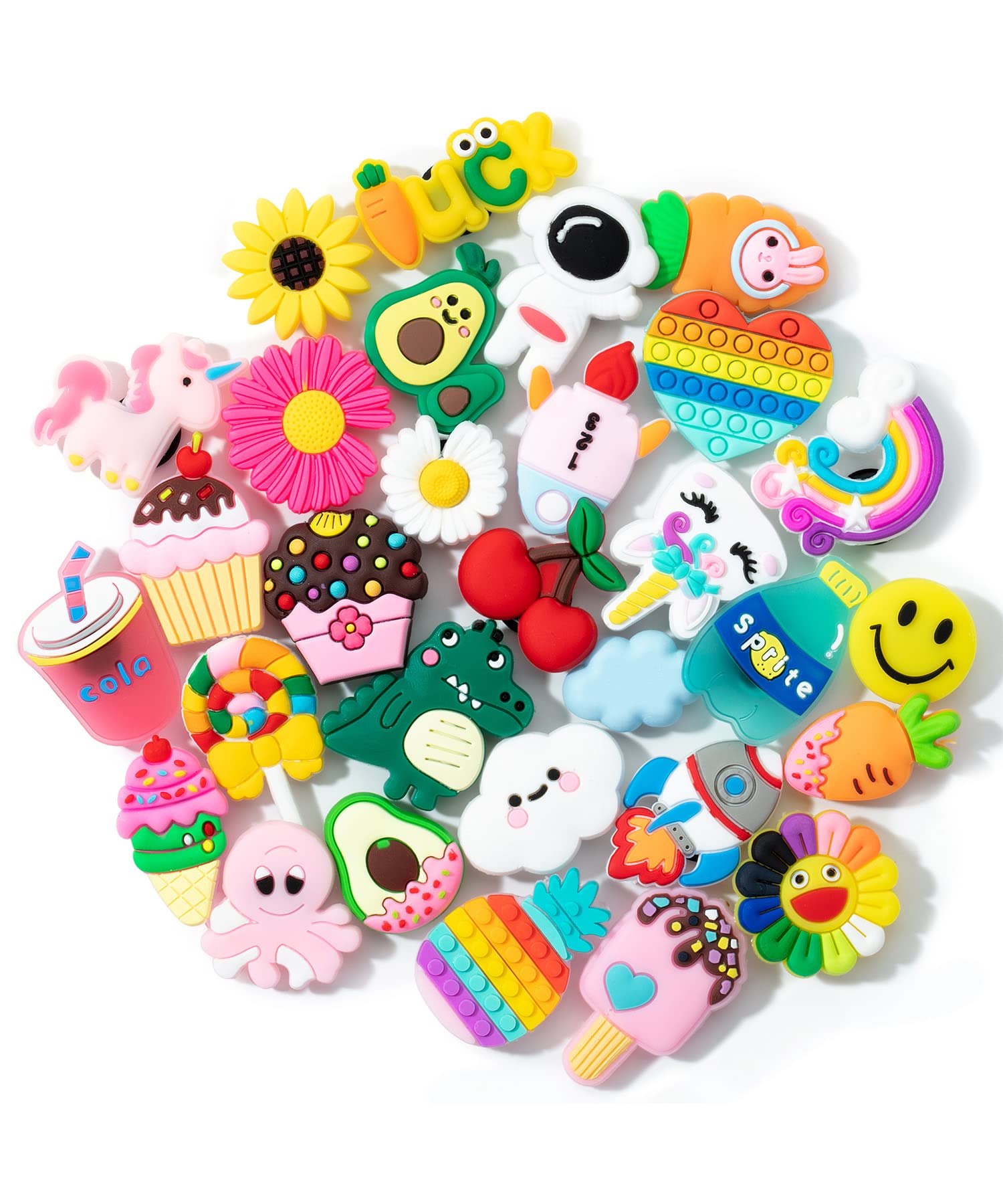 Mr. Pen- Different Charms, 30, 50, 60 Pcs, PVC Random Decoration Charms for Decoration