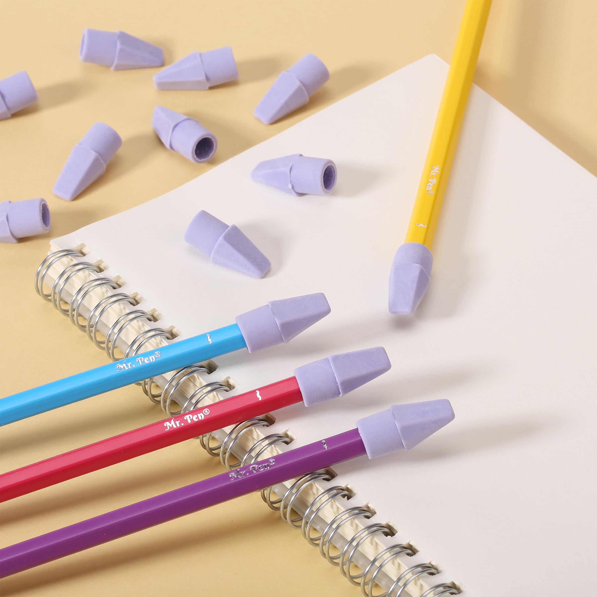 Mr. Pen Erasers for Pencils, 120 Pack, Pencil Top Erasers, Eraser Caps, Cap Tops, Topper Erasers. Ereaser
