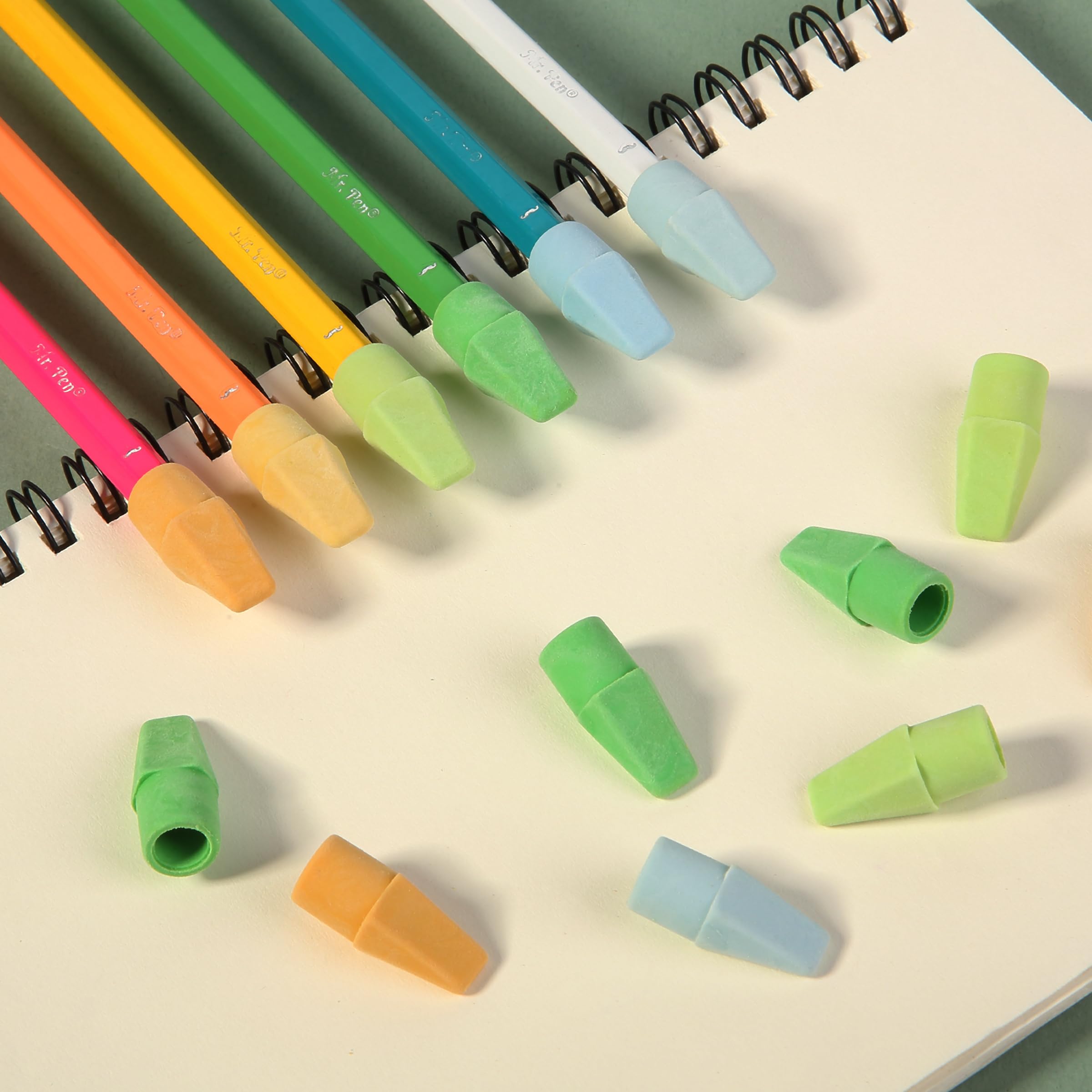 Mr. Pen Erasers for Pencils, 120 Pack, Pencil Top Erasers, Eraser Caps, Cap Tops, Topper Erasers. Ereaser