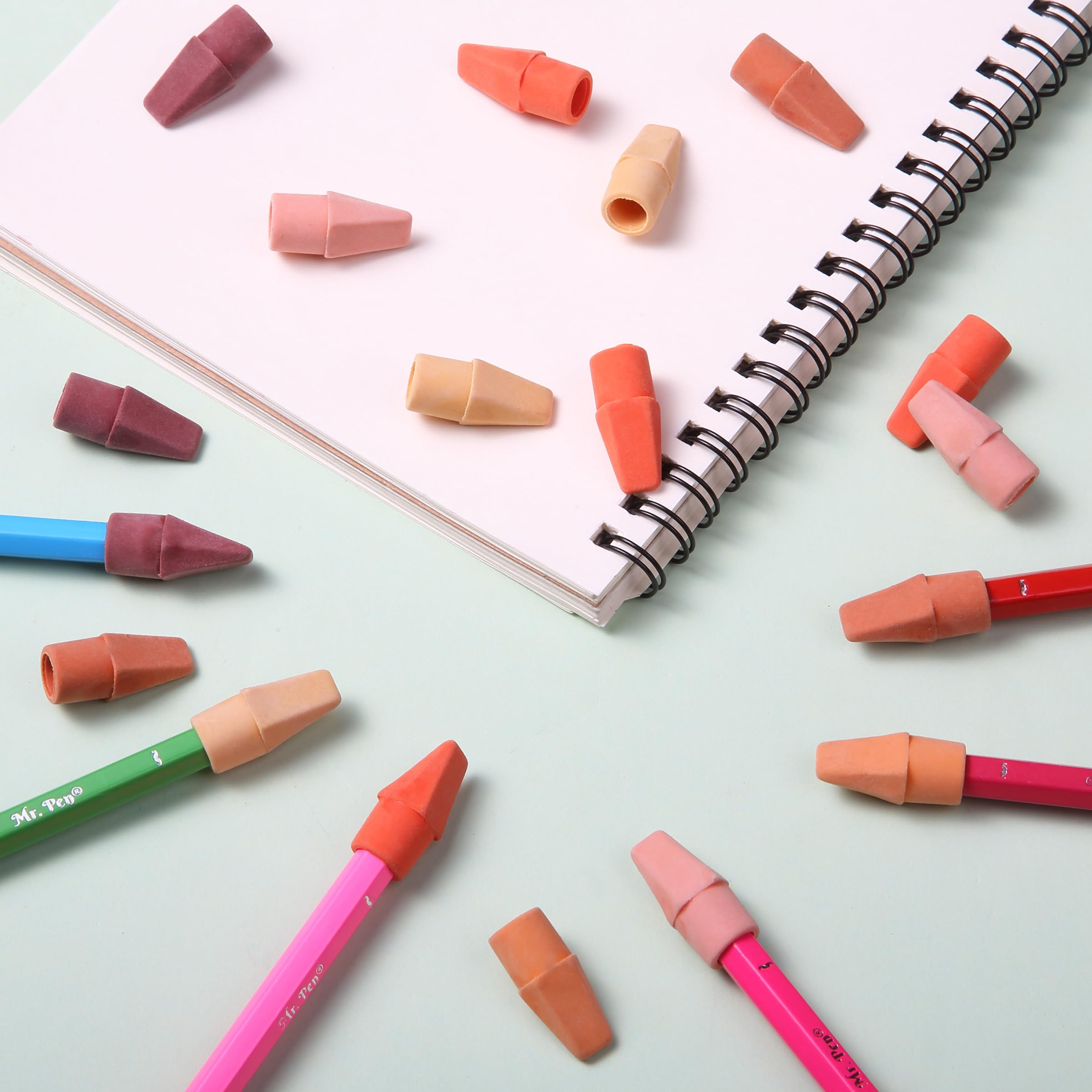 Mr. Pen Erasers for Pencils, 120 Pack, Pencil Top Erasers, Eraser Caps, Cap Tops, Topper Erasers. Ereaser