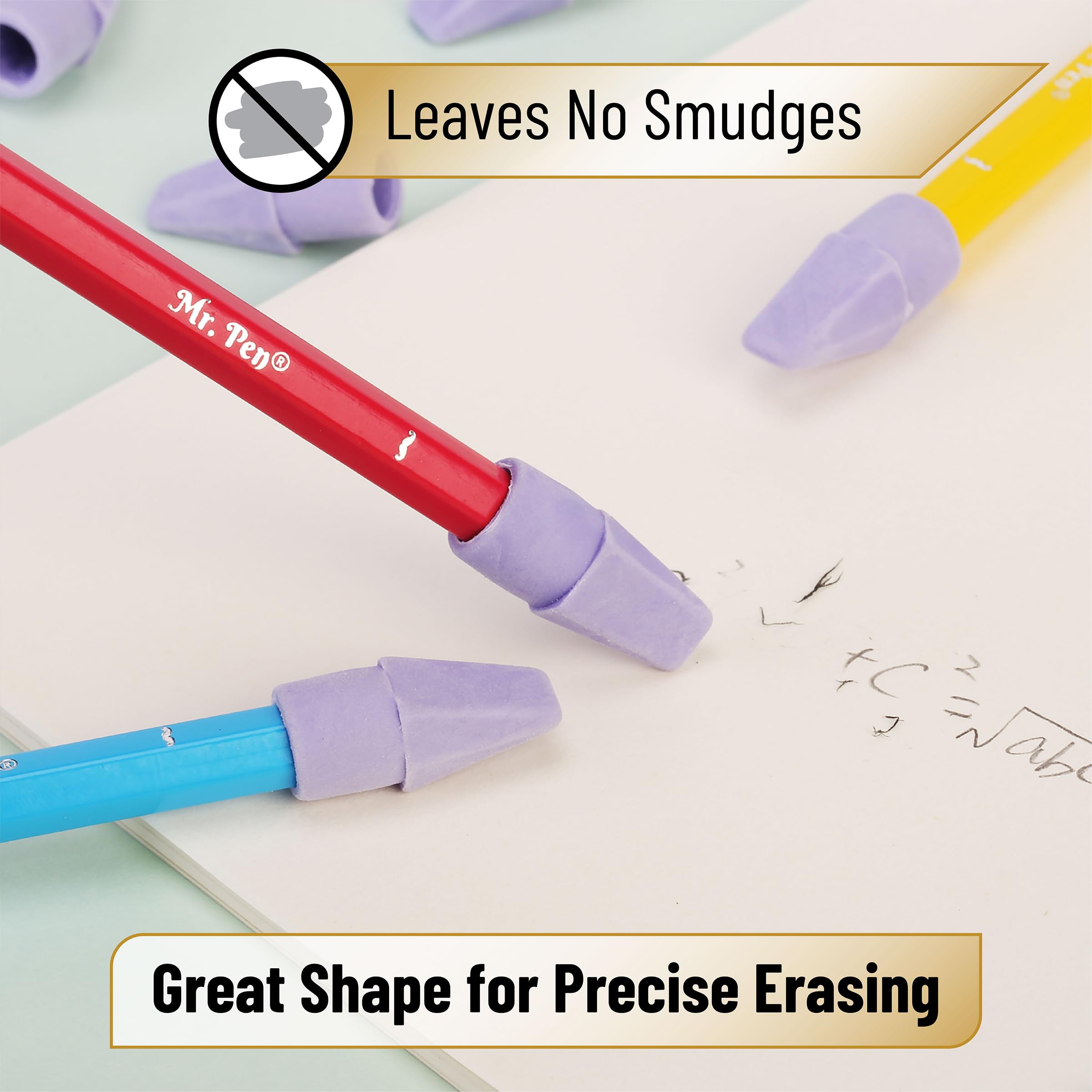 Mr. Pen Erasers for Pencils, 120 Pack, Pencil Top Erasers, Eraser Caps, Cap Tops, Topper Erasers. Ereaser