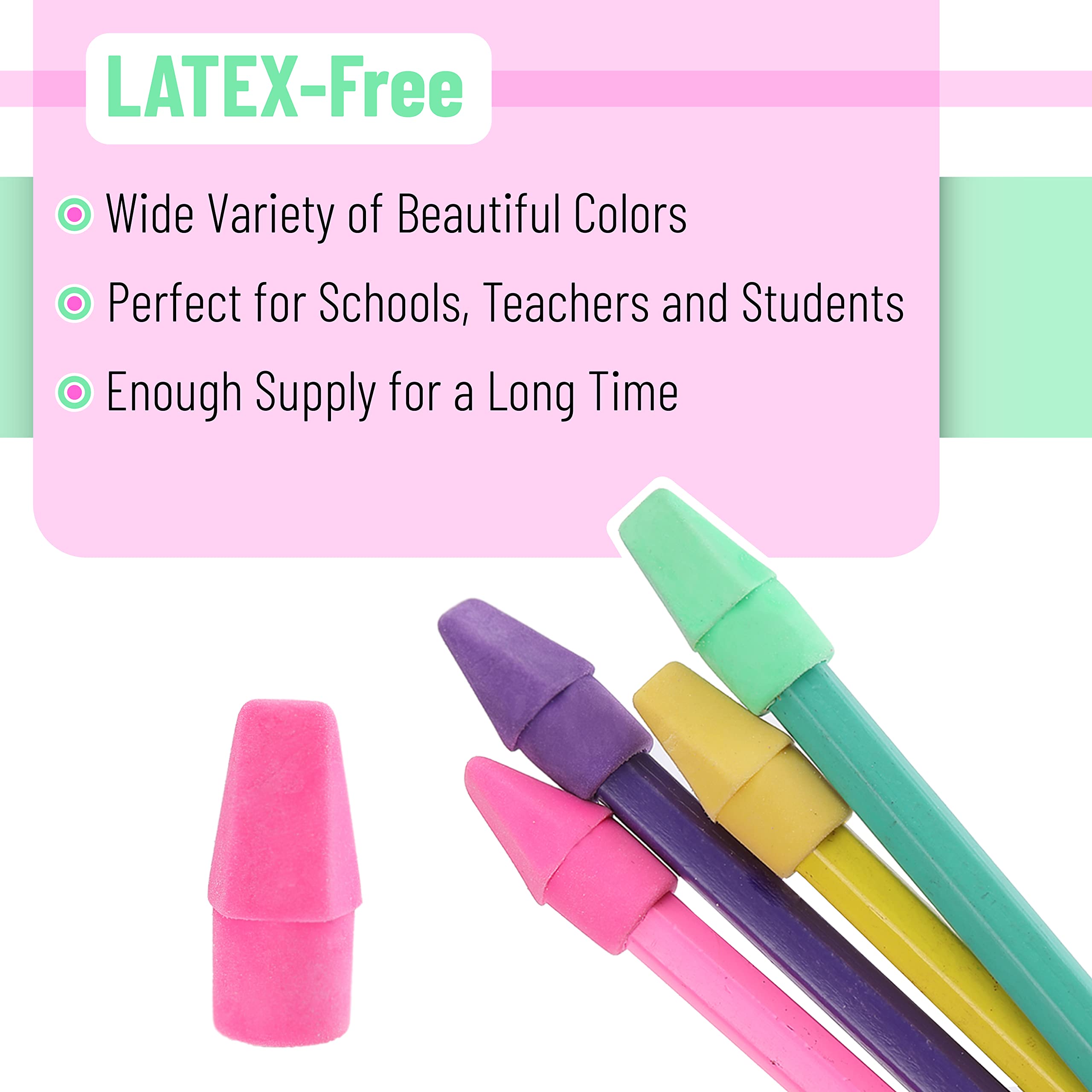 Mr. Pen Erasers for Pencils, 120 Pack, Pencil Top Erasers, Eraser Caps, Cap Tops, Topper Erasers. Ereaser