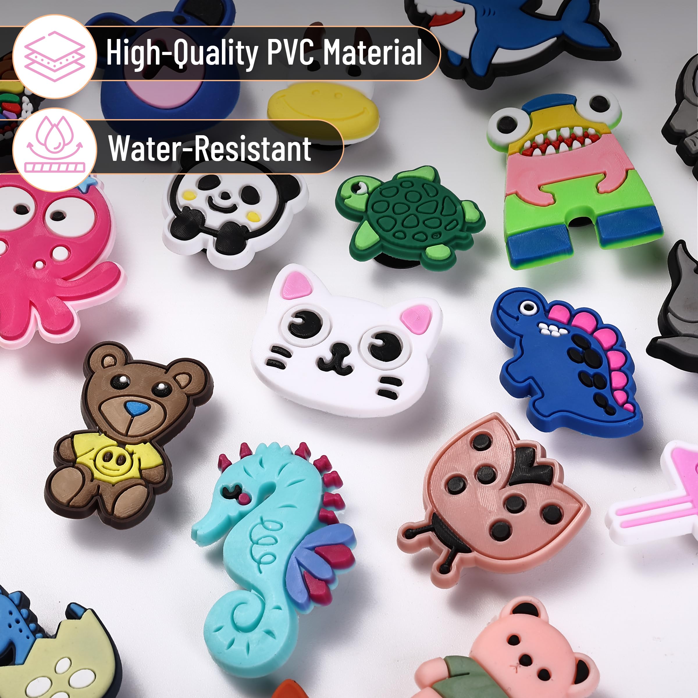 Mr. Pen- Different Charms, 30, 50, 60 Pcs, PVC Random Decoration Charms for Decoration
