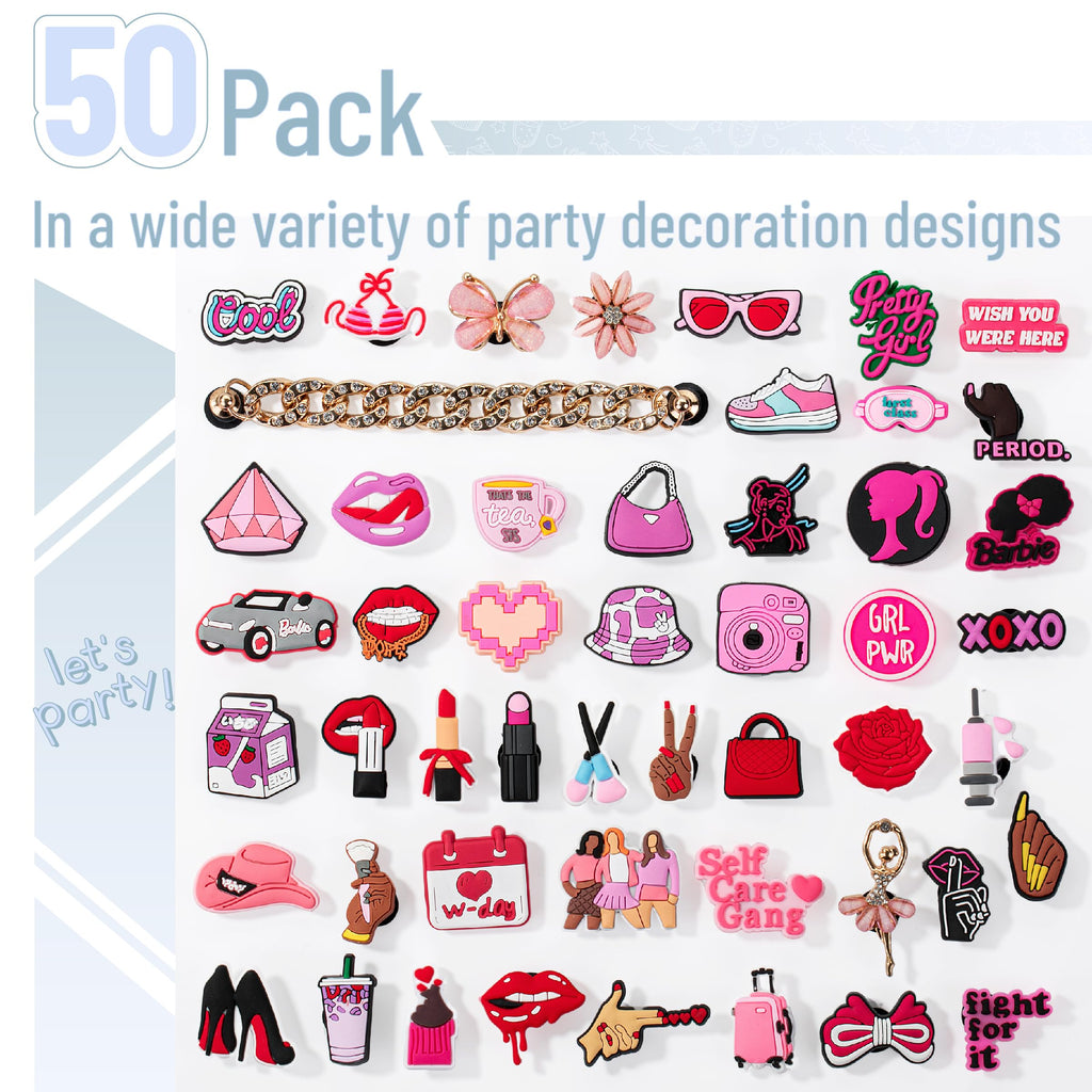 Mr. Pen- Different Charms, 30, 50, 60 Pcs, PVC Random Decoration Charms for Decoration
