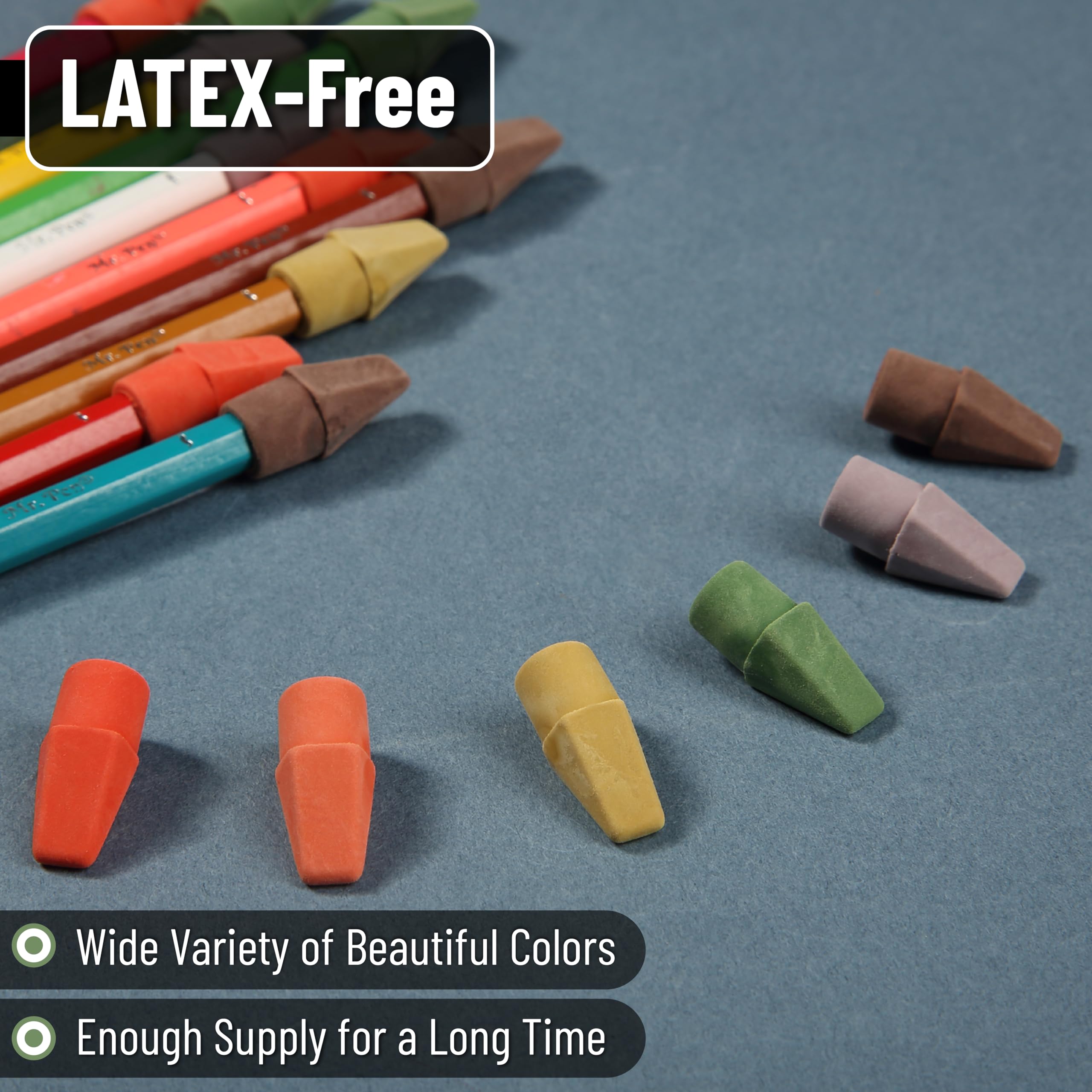 Mr. Pen Erasers for Pencils, 120 Pack, Pencil Top Erasers, Eraser Caps, Cap Tops, Topper Erasers. Ereaser