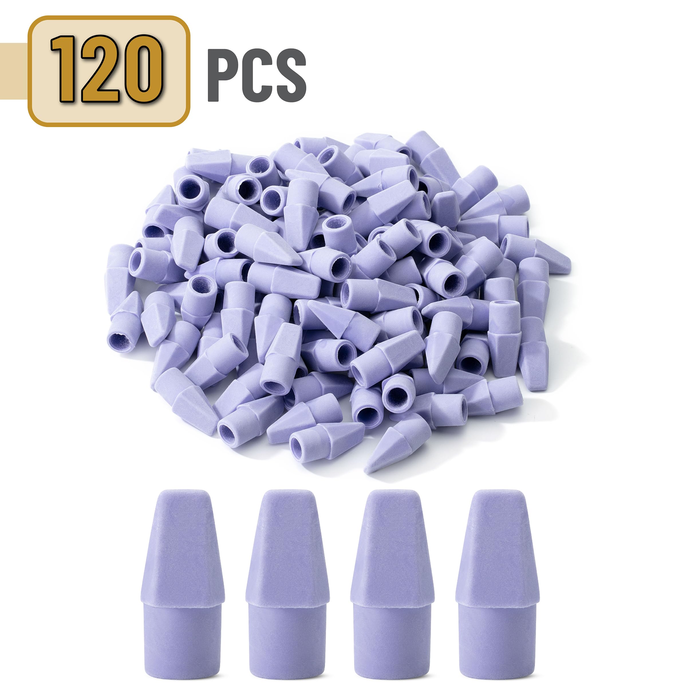 Mr. Pen Erasers for Pencils, 120 Pack, Pencil Top Erasers, Eraser Caps, Cap Tops, Topper Erasers. Ereaser