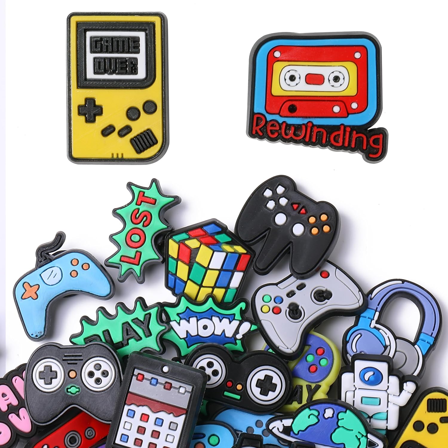 Mr. Pen- Different Charms, 30, 50, 60 Pcs, PVC Random Decoration Charms for Decoration