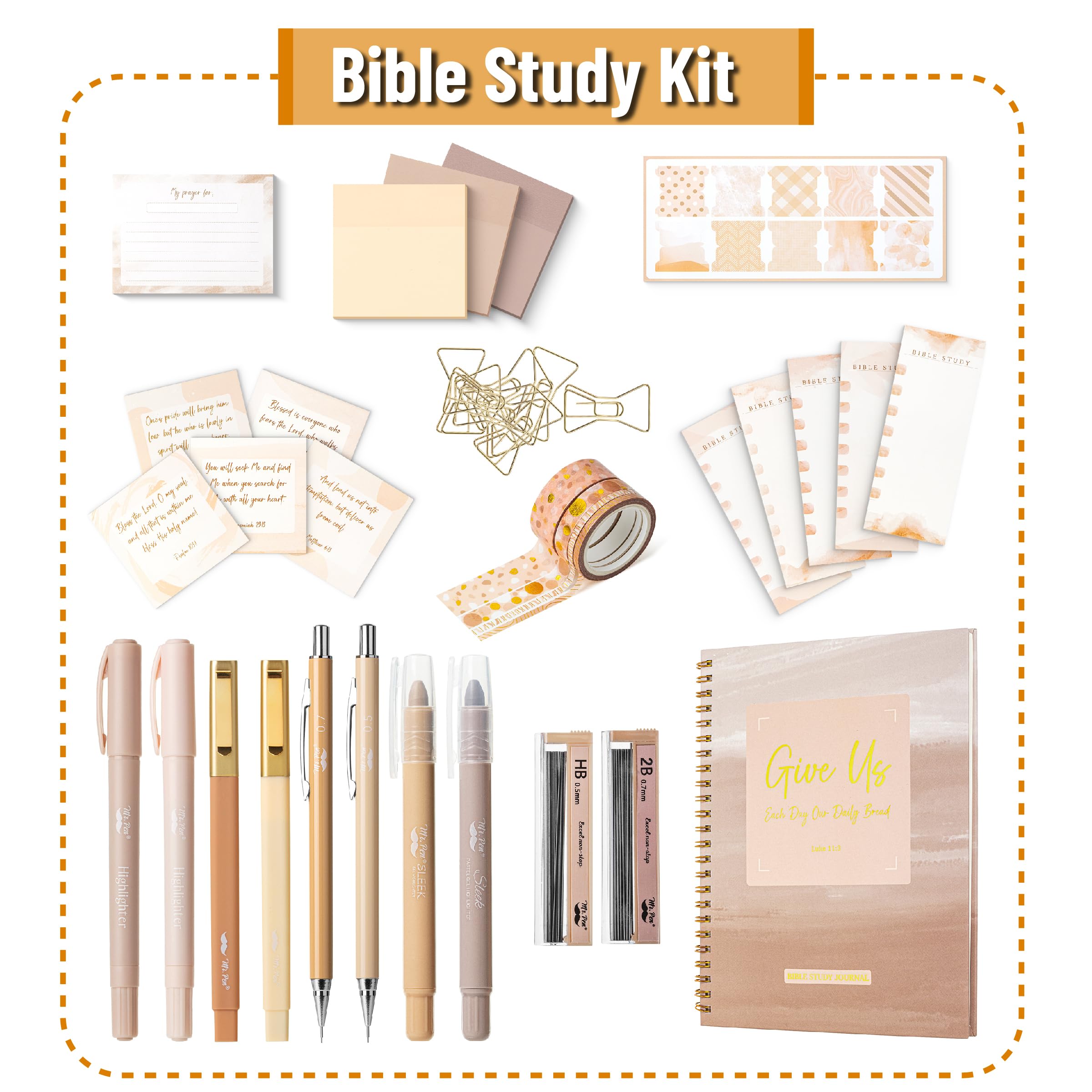 Mr. Pen- Bible Journaling Kit for Women, Golden Blush Color Theme, Bible Study Supplies Journaling Kit