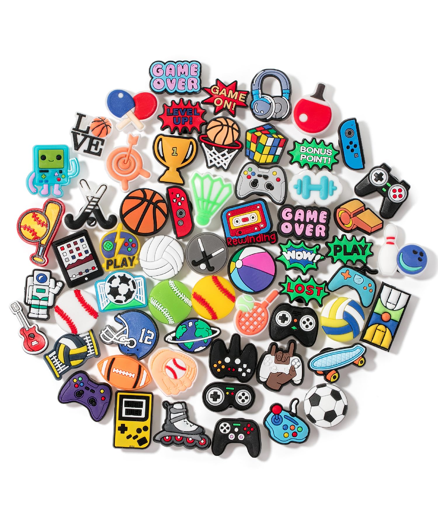 Mr. Pen- Different Charms, 30, 50, 60 Pcs, PVC Random Decoration Charms for Decoration