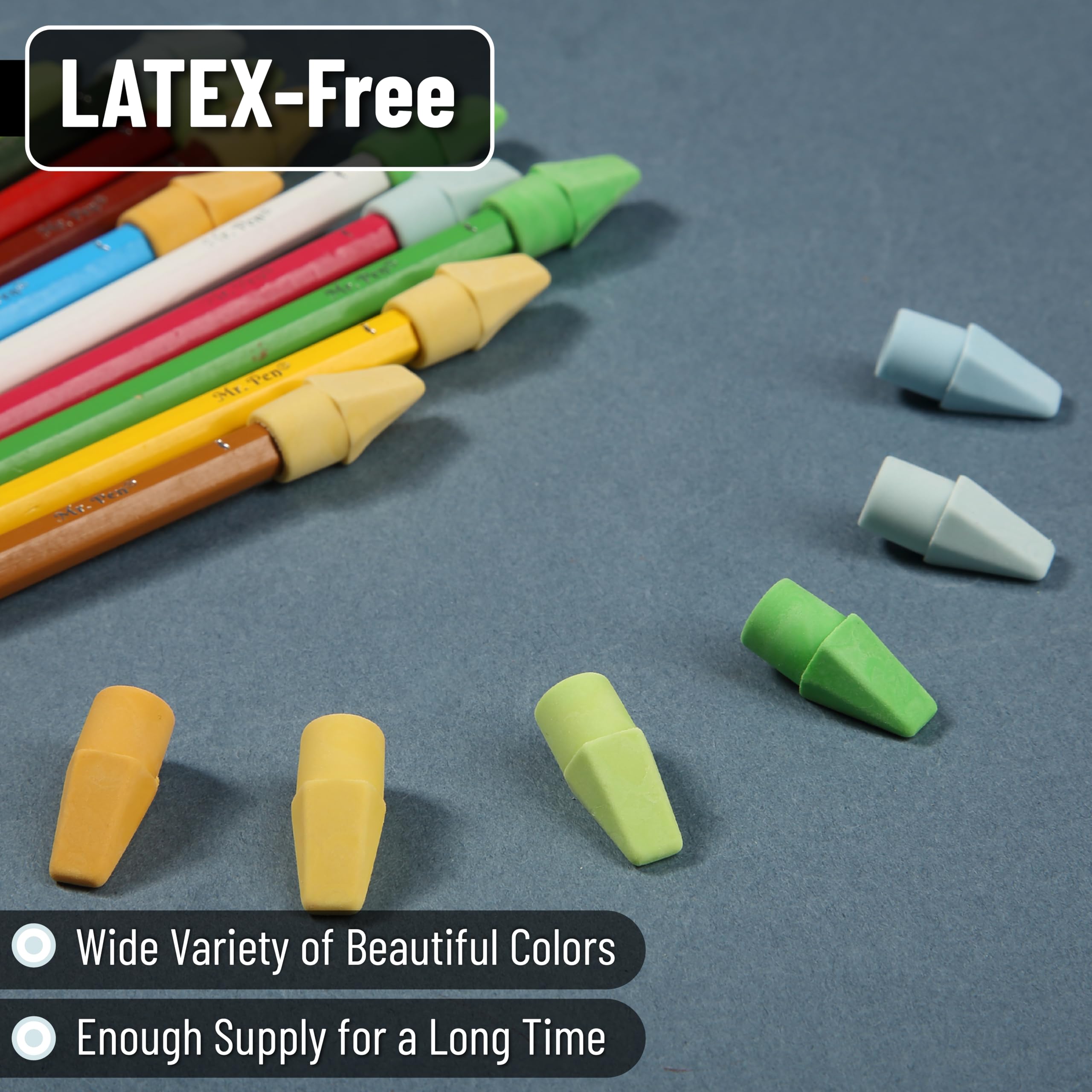 Mr. Pen Erasers for Pencils, 120 Pack, Pencil Top Erasers, Eraser Caps, Cap Tops, Topper Erasers. Ereaser