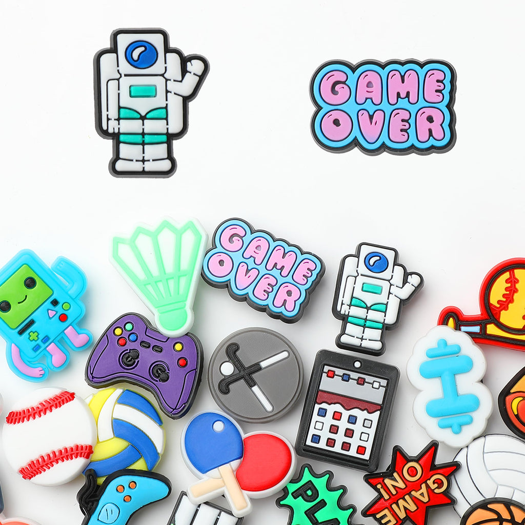 Mr. Pen- Different Charms, 30, 50, 60 Pcs, PVC Random Decoration Charms for Decoration
