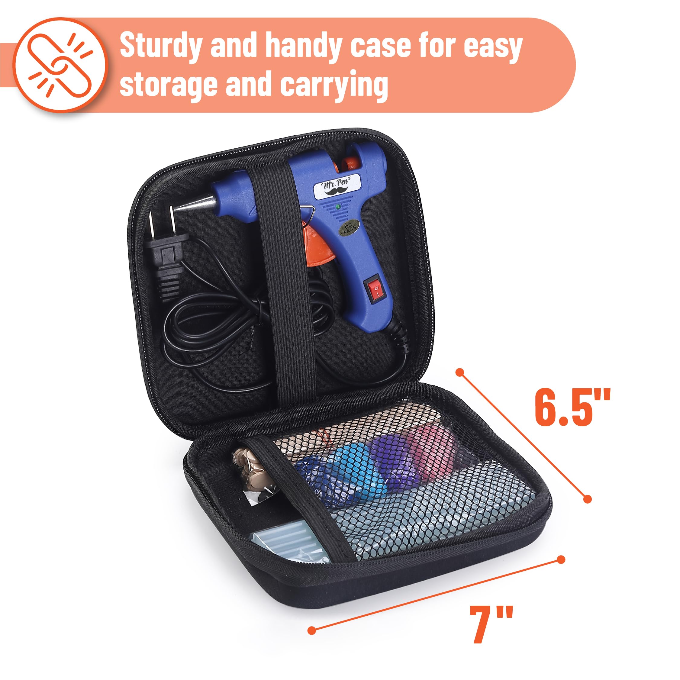 Mr. Pen– Hot Glue Gun Kit, Hot Melt Glue Gun Mini with 20pcs Sticks and 20nWood Craft Sticks and 8 Finger Protector