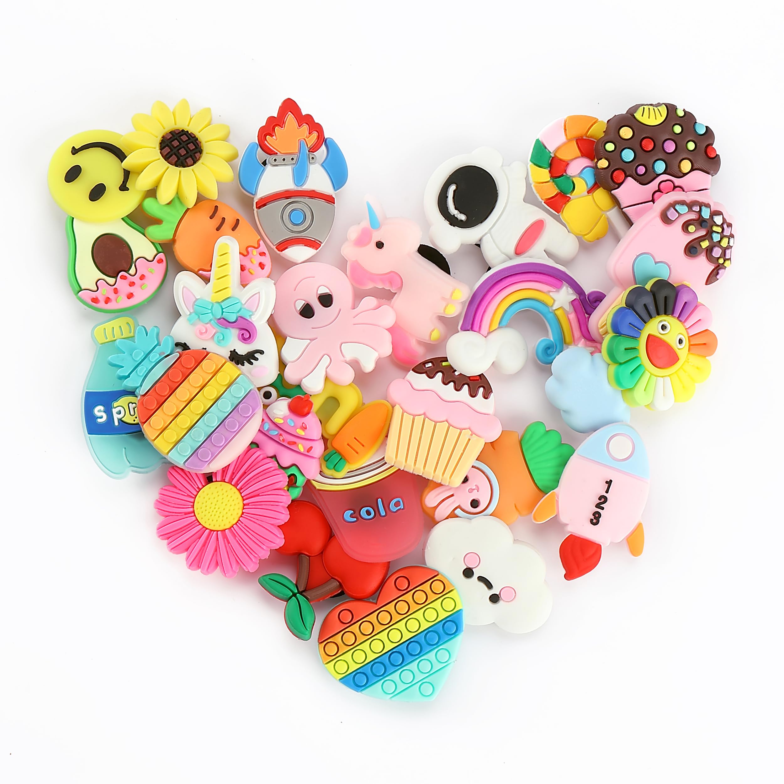 Mr. Pen- Different Charms, 30, 50, 60 Pcs, PVC Random Decoration Charms for Decoration