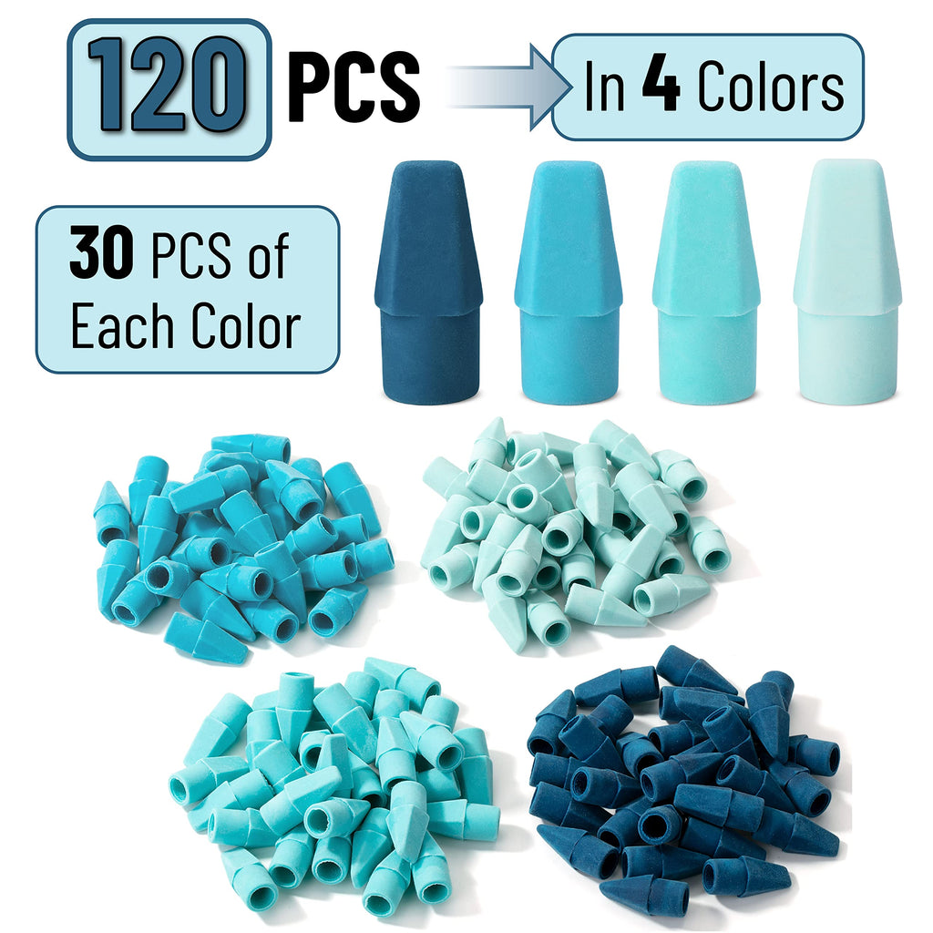 Mr. Pen Erasers for Pencils, 120 Pack, Pencil Top Erasers, Eraser Caps, Cap Tops, Topper Erasers. Ereaser