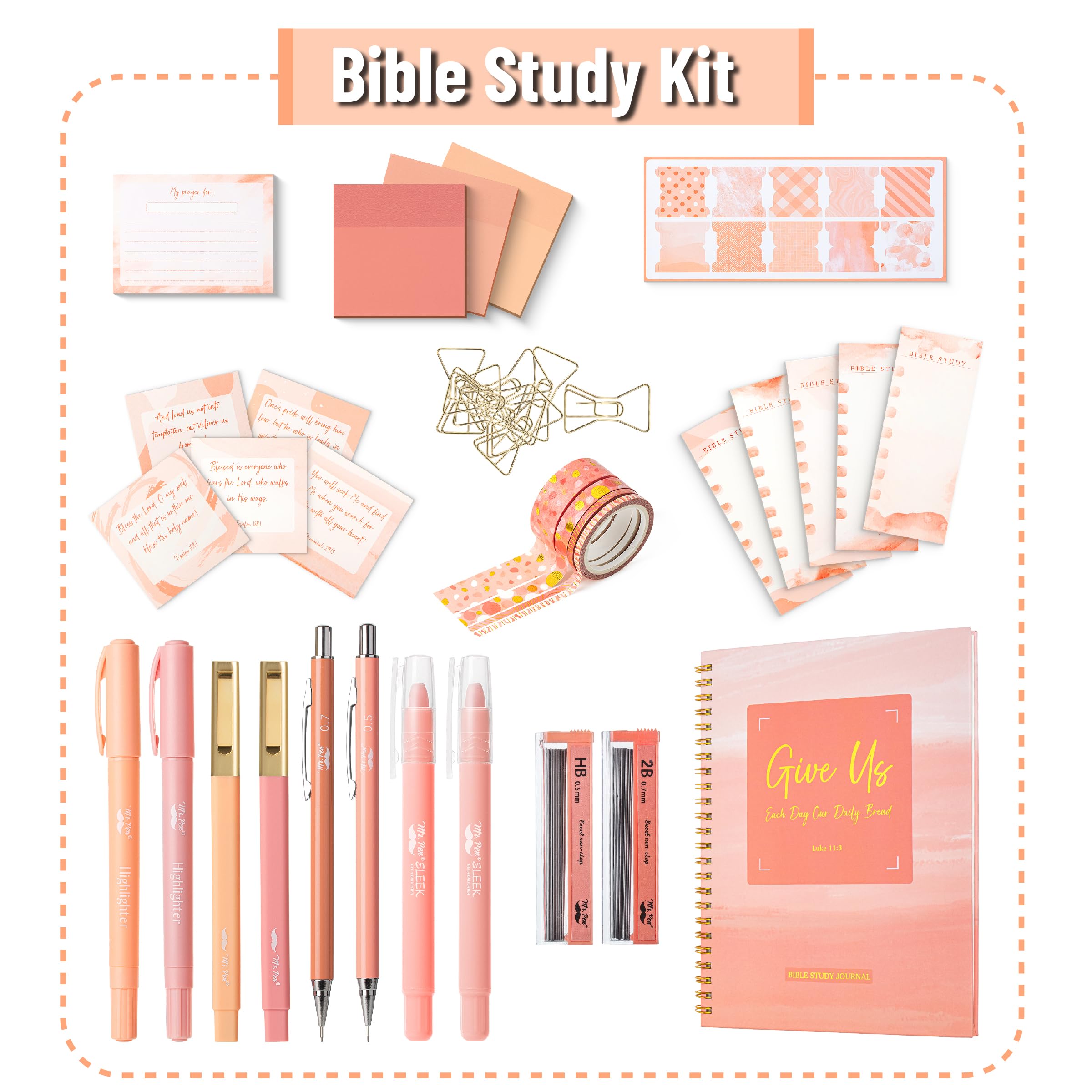 Mr. Pen- Bible Journaling Kit for Women, Golden Blush Color Theme, Bible Study Supplies Journaling Kit
