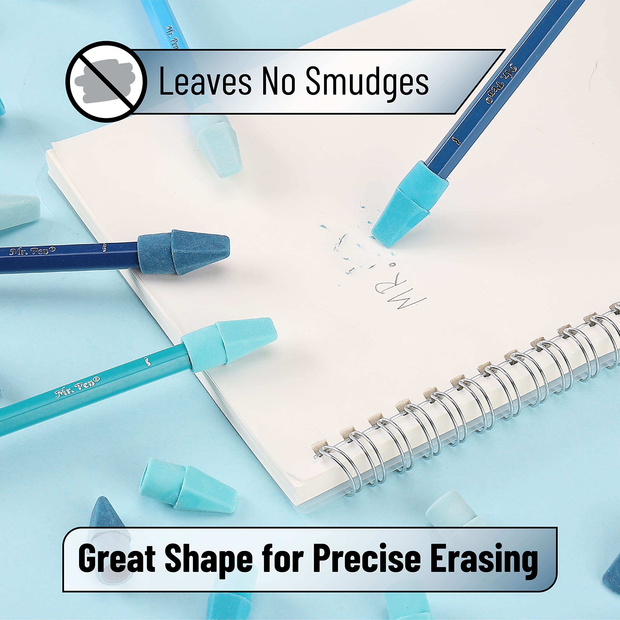 Mr. Pen Erasers for Pencils, 120 Pack, Pencil Top Erasers, Eraser Caps, Cap Tops, Topper Erasers. Ereaser