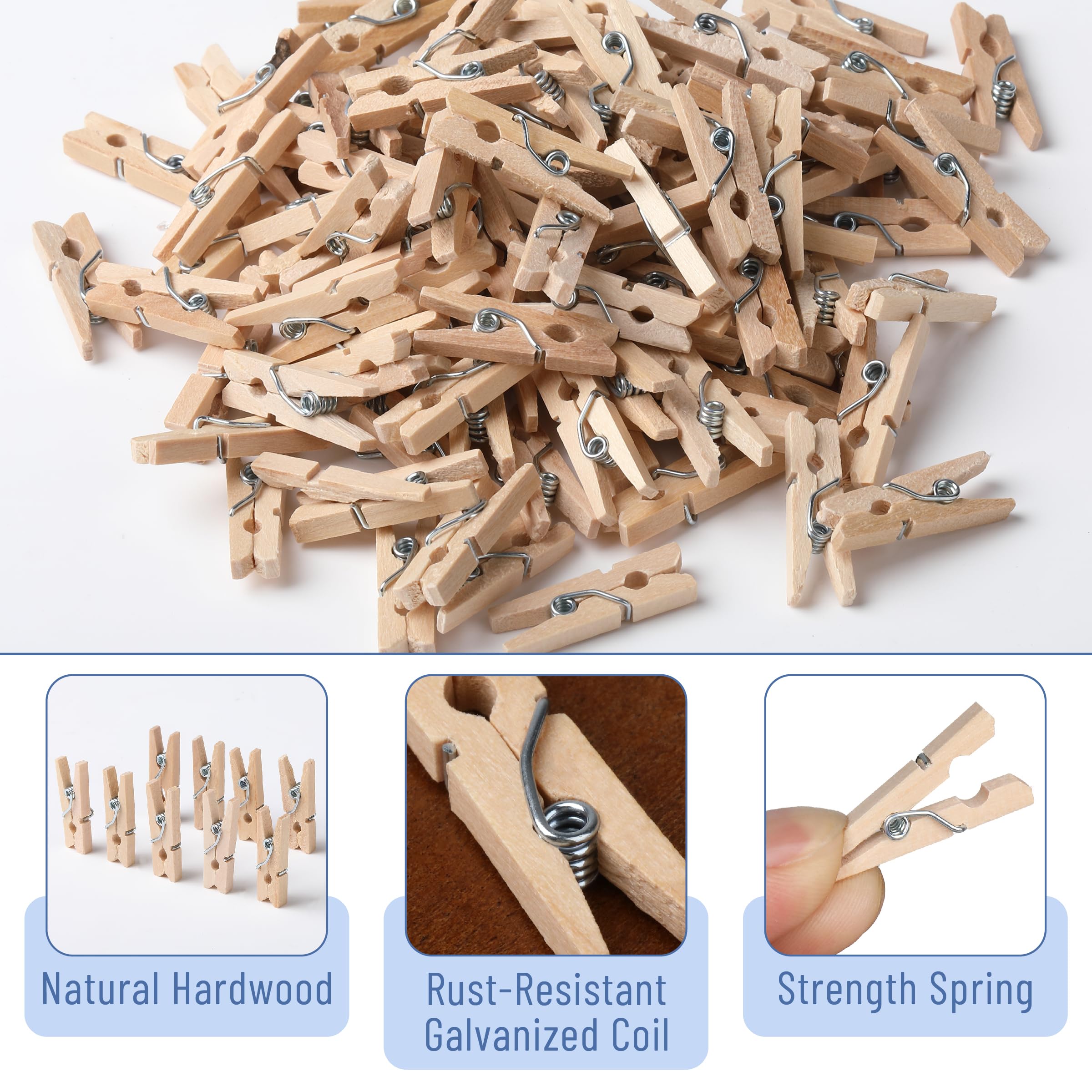 Mr. Pen- Wooden Clothes Pins, Large Natural Wood, 50 Pack, 2.9 Inch, Rust Resistant for Classroom, Crafts