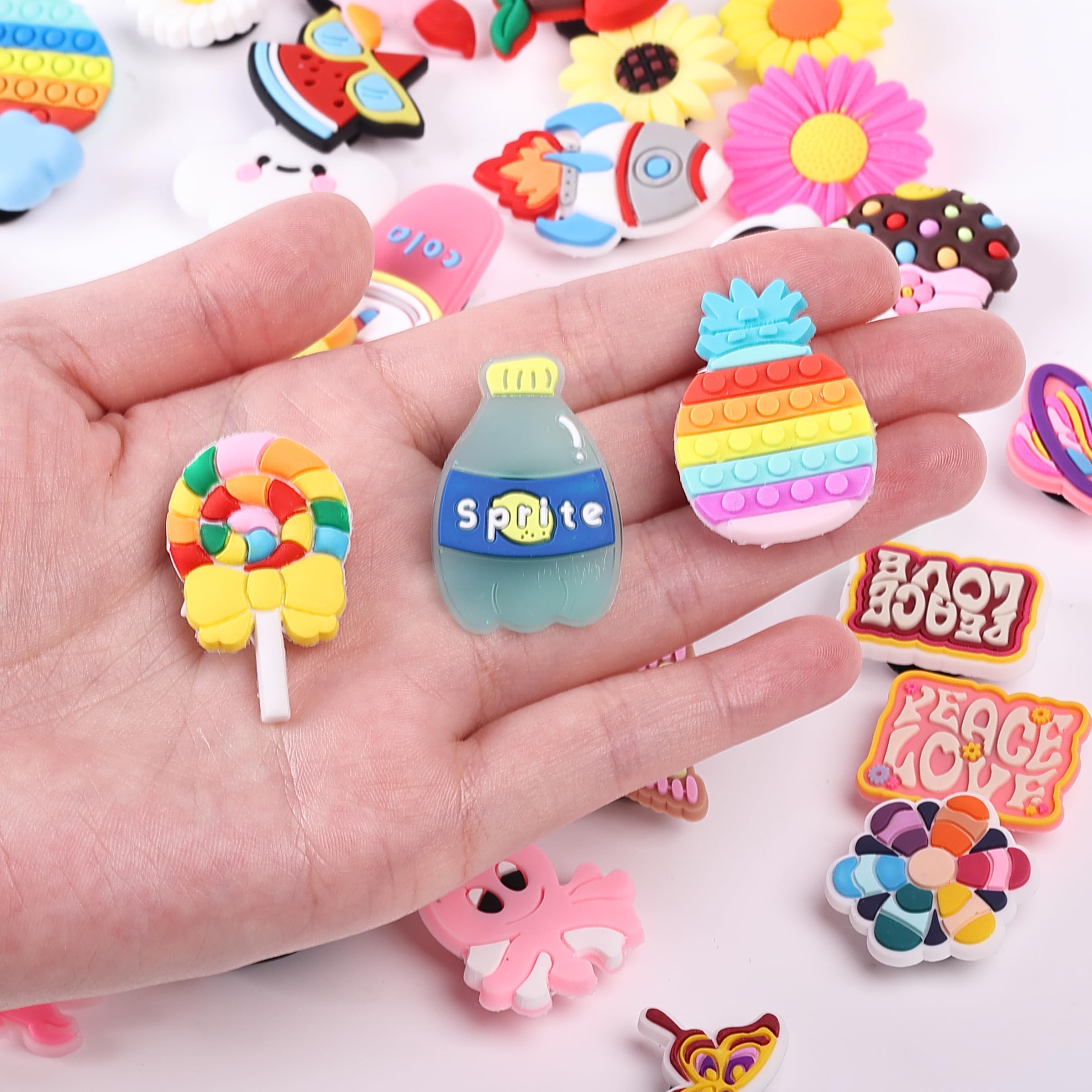 Mr. Pen- Different Charms, 30, 50, 60 Pcs, PVC Random Decoration Charms for Decoration