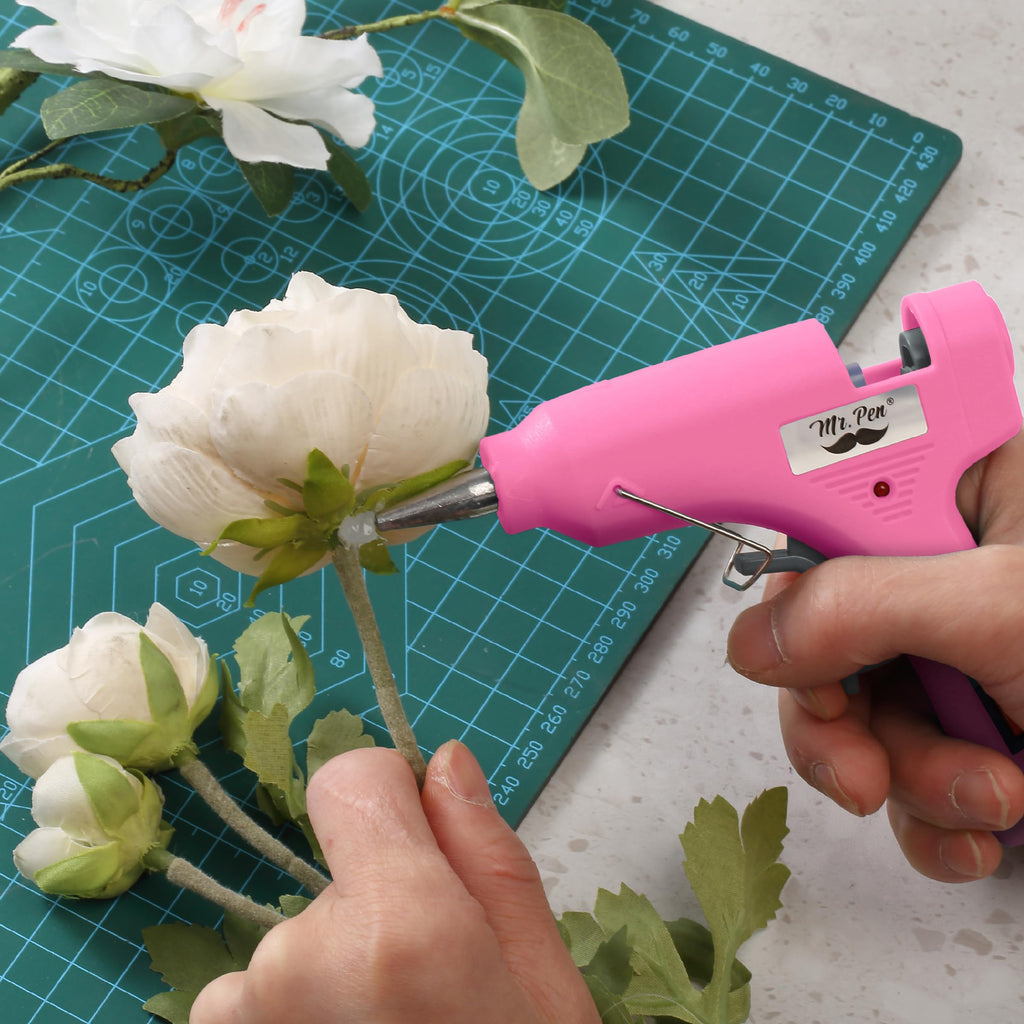 Mr. Pen– Hot Glue Gun Kit, Hot Melt Glue Gun Mini with 20pcs Sticks and 20nWood Craft Sticks and 8 Finger Protector