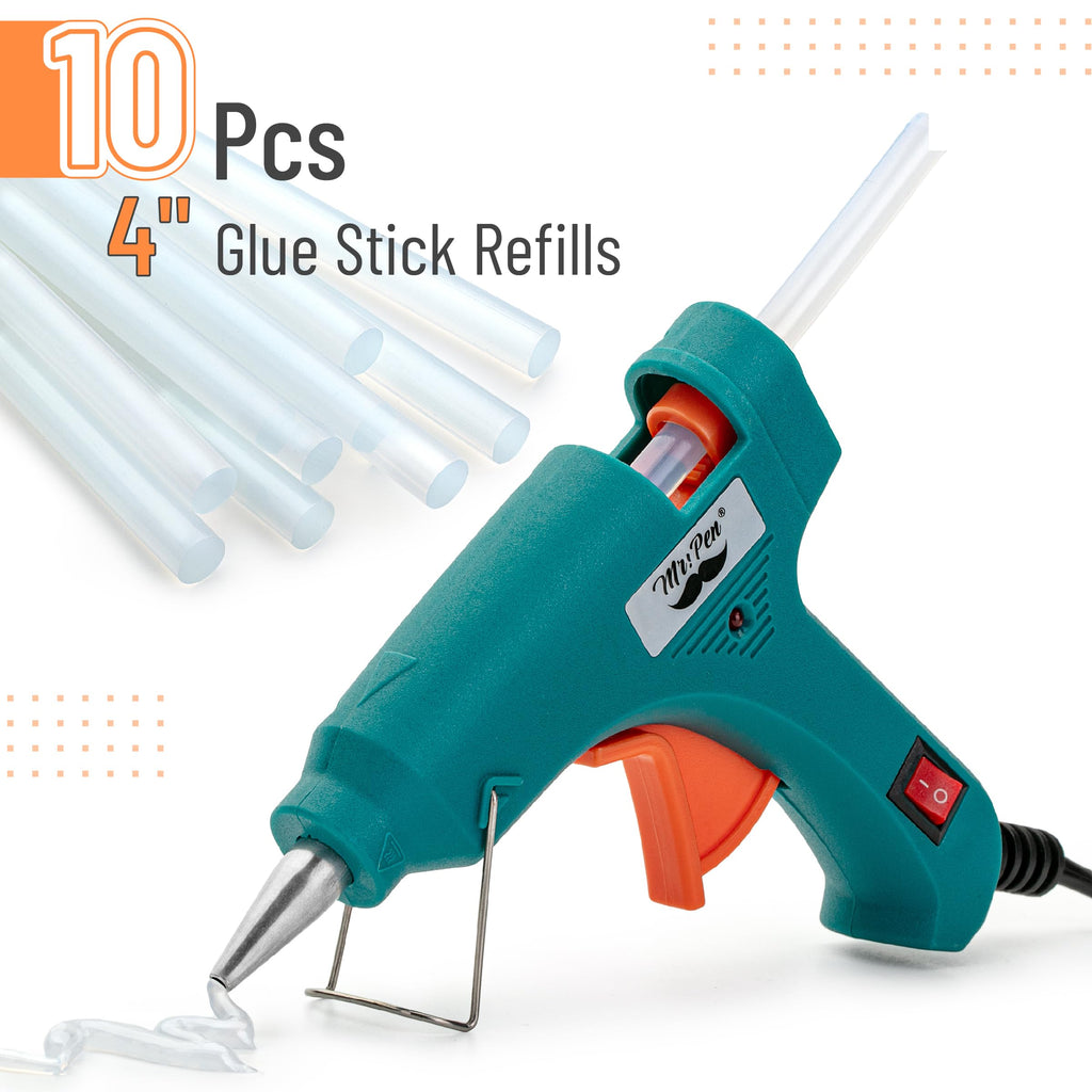 Mr. Pen– Hot Glue Gun Kit, Hot Melt Glue Gun Mini with 20pcs Sticks and 20nWood Craft Sticks and 8 Finger Protector