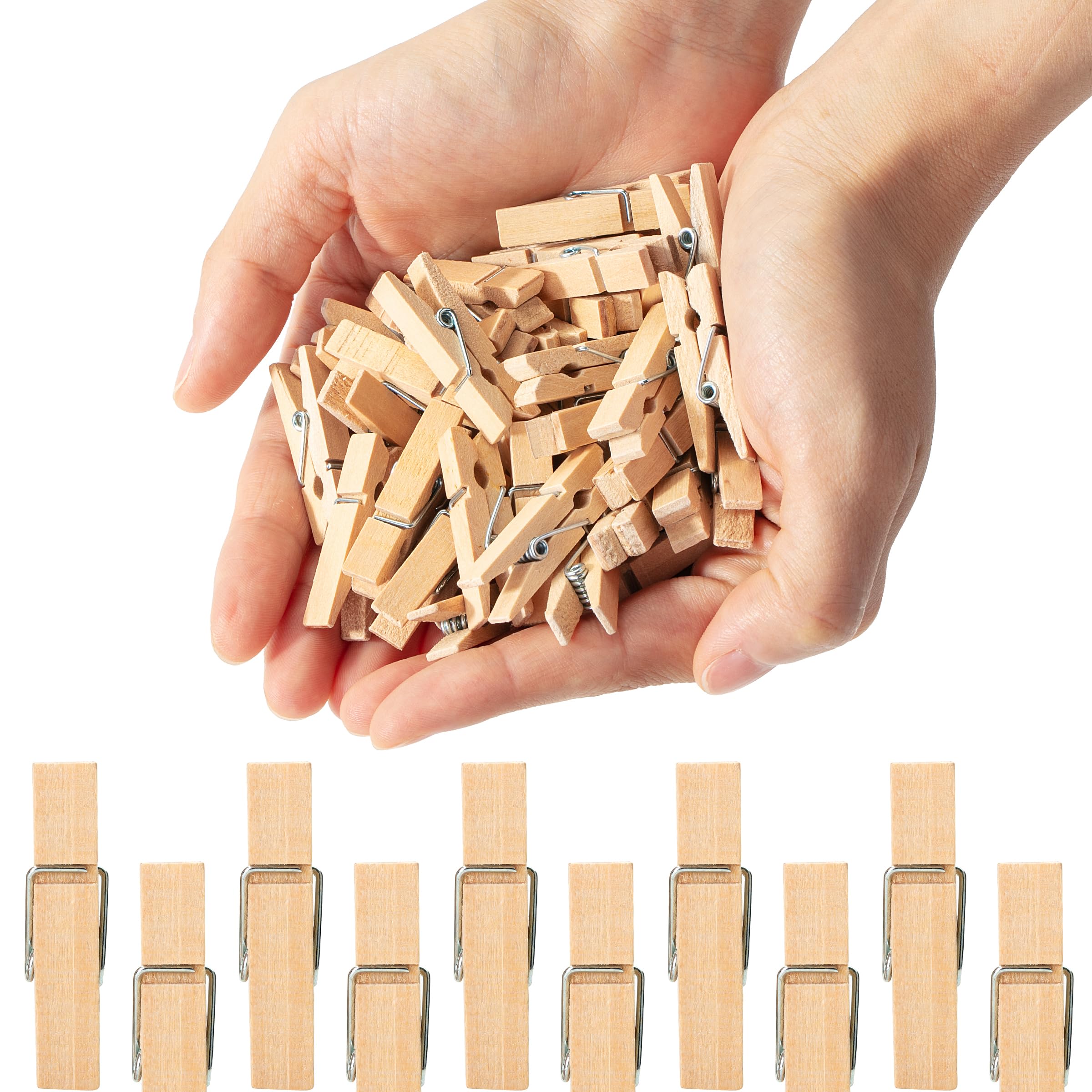 Mr. Pen- Wooden Clothes Pins, Large Natural Wood, 50 Pack, 2.9 Inch, Rust Resistant for Classroom, Crafts
