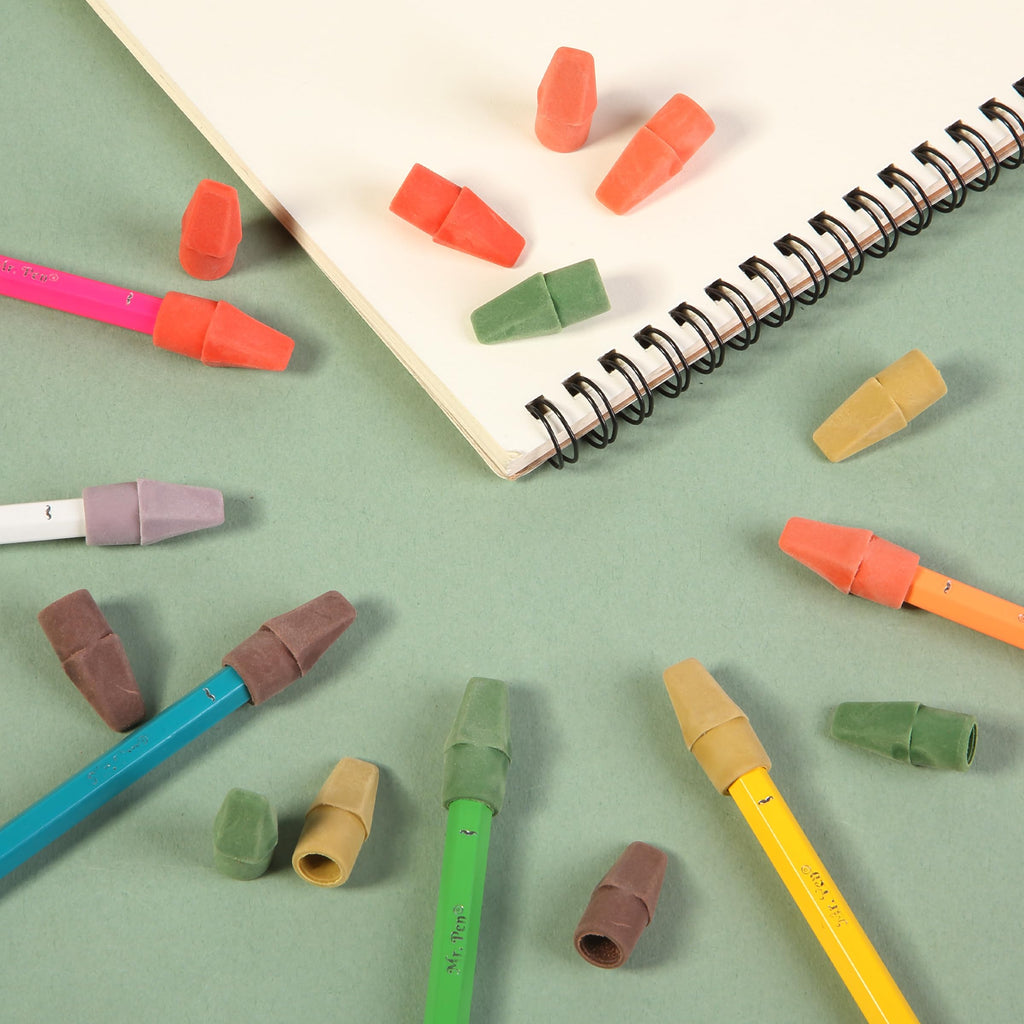 Mr. Pen Erasers for Pencils, 120 Pack, Pencil Top Erasers, Eraser Caps, Cap Tops, Topper Erasers. Ereaser