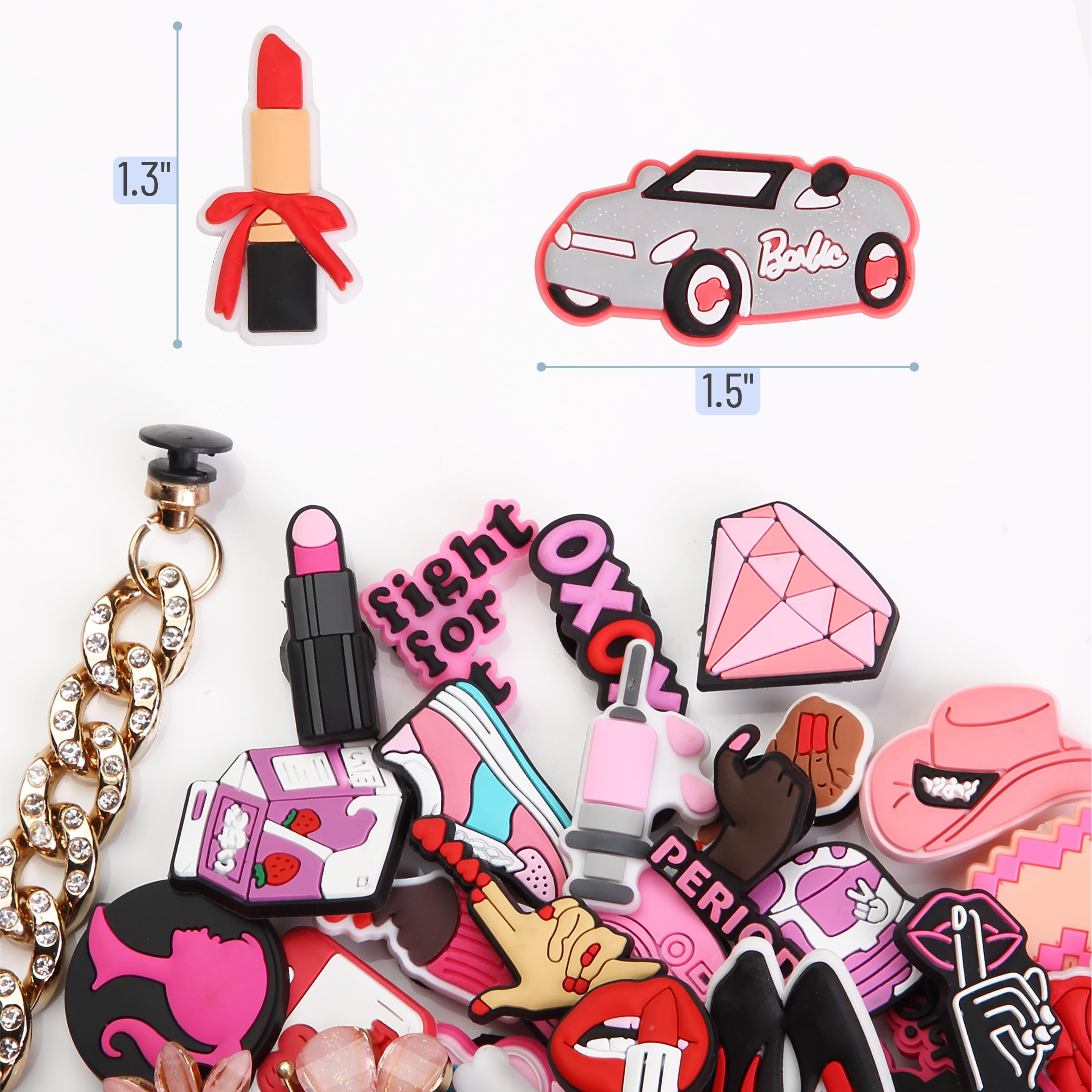 Mr. Pen- Different Charms, 30, 50, 60 Pcs, PVC Random Decoration Charms for Decoration