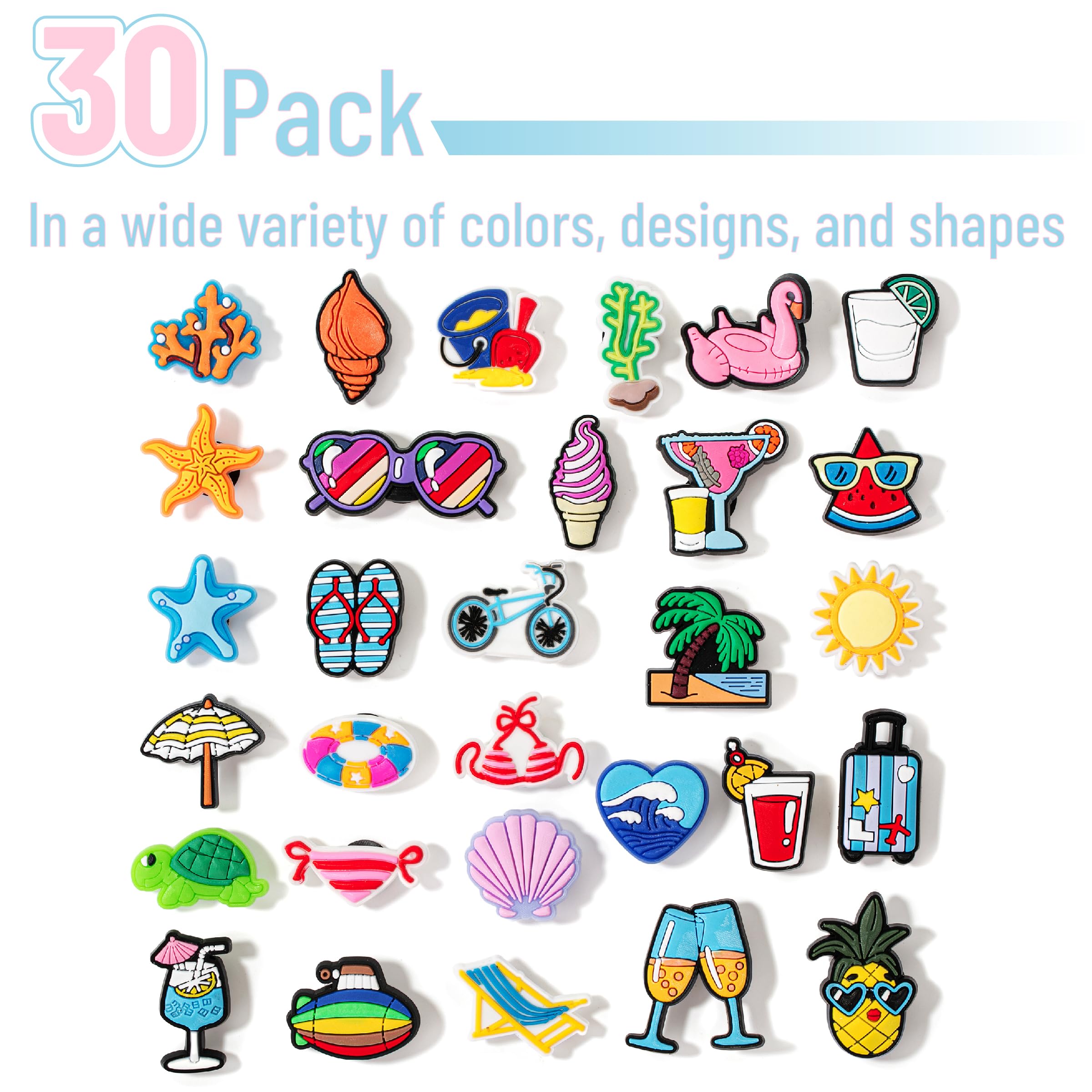Mr. Pen- Different Charms, 30, 50, 60 Pcs, PVC Random Decoration Charms for Decoration