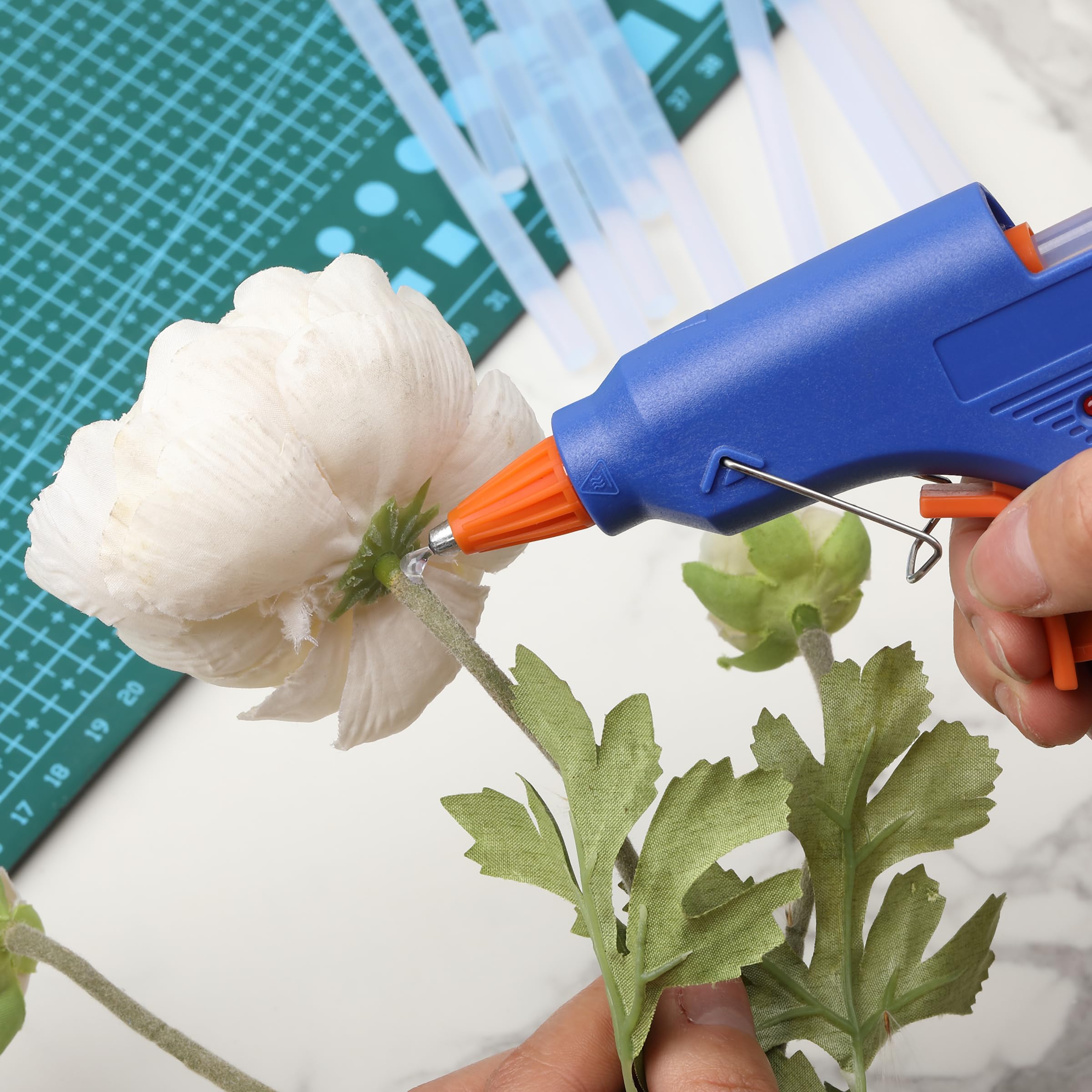 Mr. Pen– Hot Glue Gun Kit, Hot Melt Glue Gun Mini with 20pcs Sticks and 20nWood Craft Sticks and 8 Finger Protector