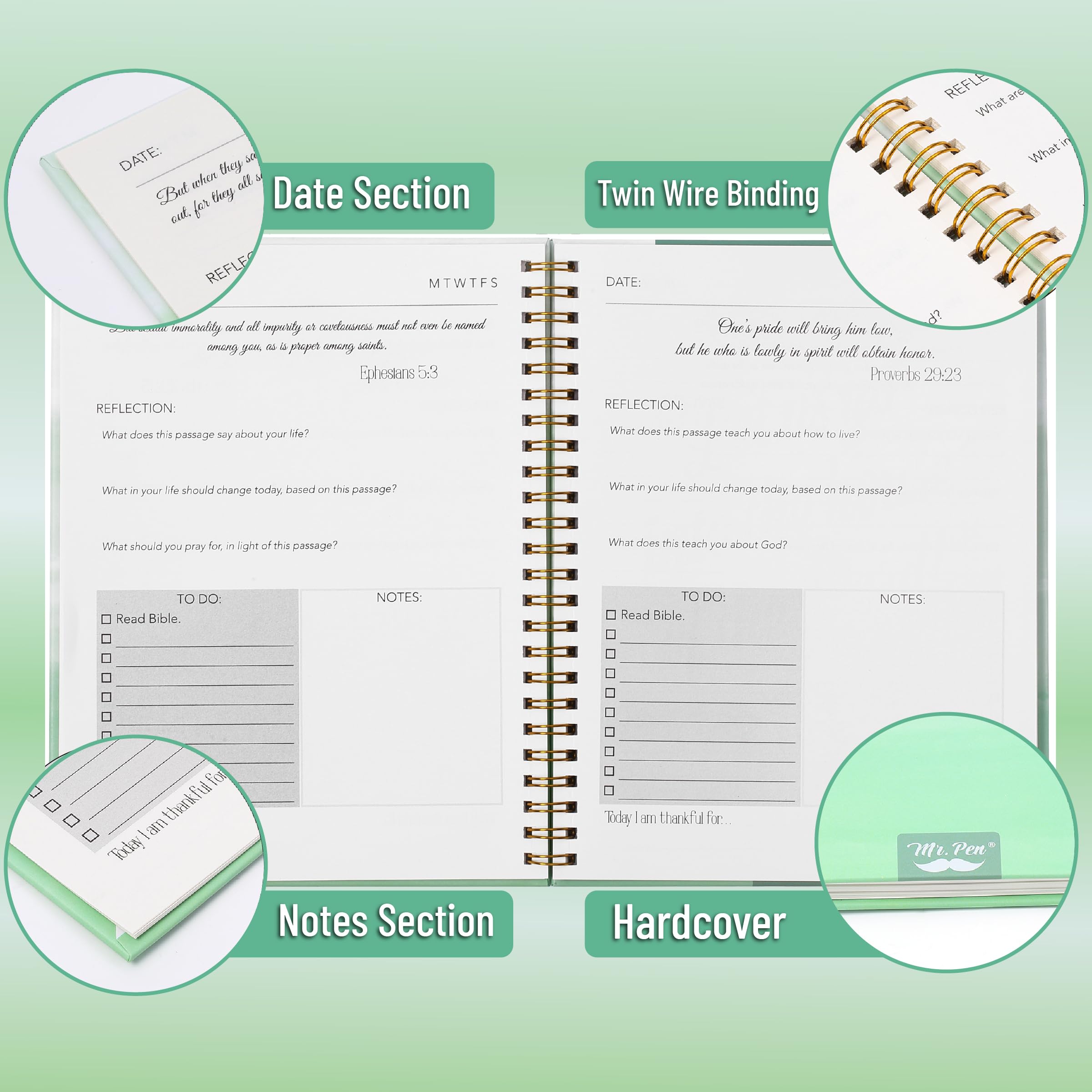 Mr. Pen- Bible Journaling Kit for Women, Forest Mist Color Theme, Bible Study Supplies Journaling Kit
