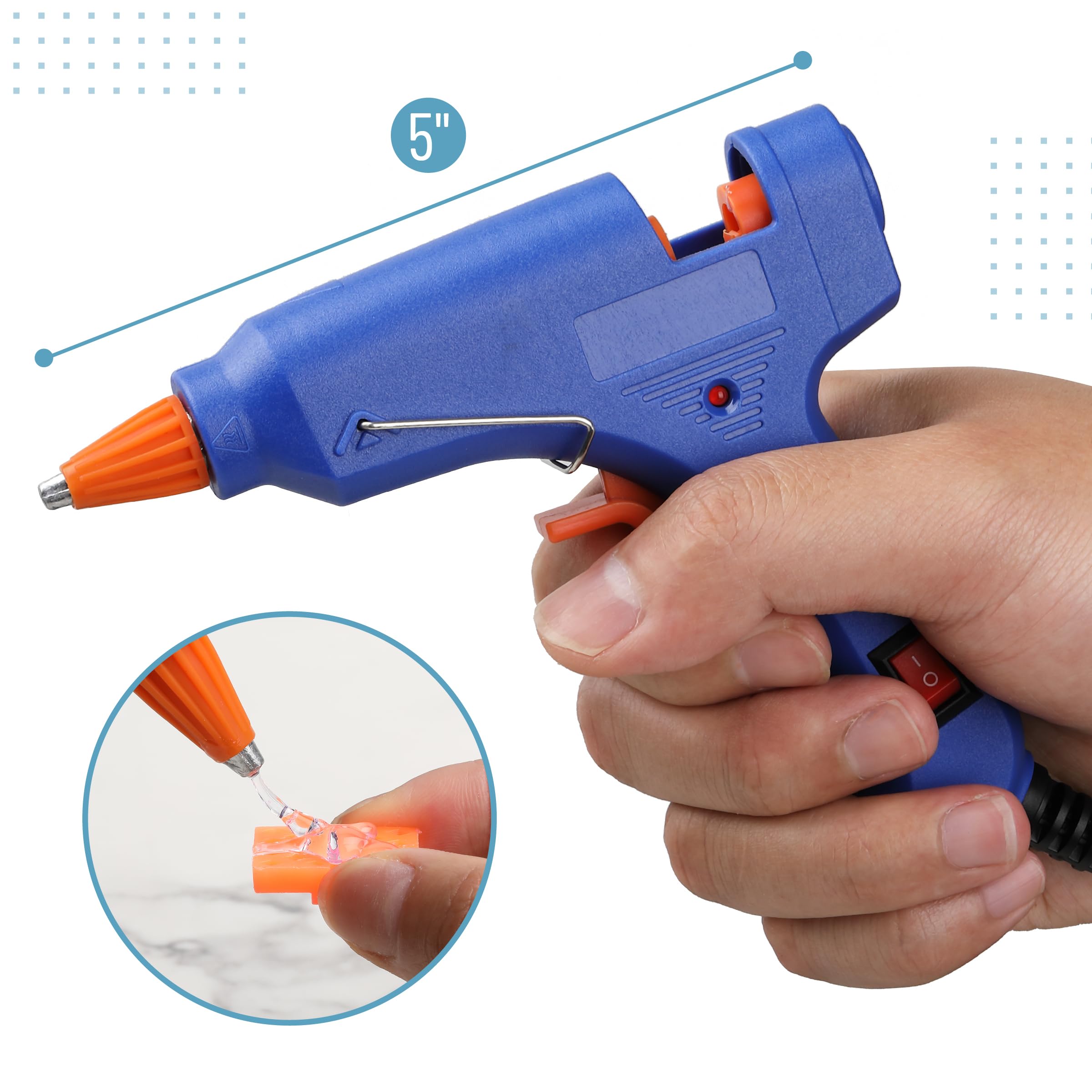 Mr. Pen– Hot Glue Gun Kit, Hot Melt Glue Gun Mini with 20pcs Sticks and 20nWood Craft Sticks and 8 Finger Protector