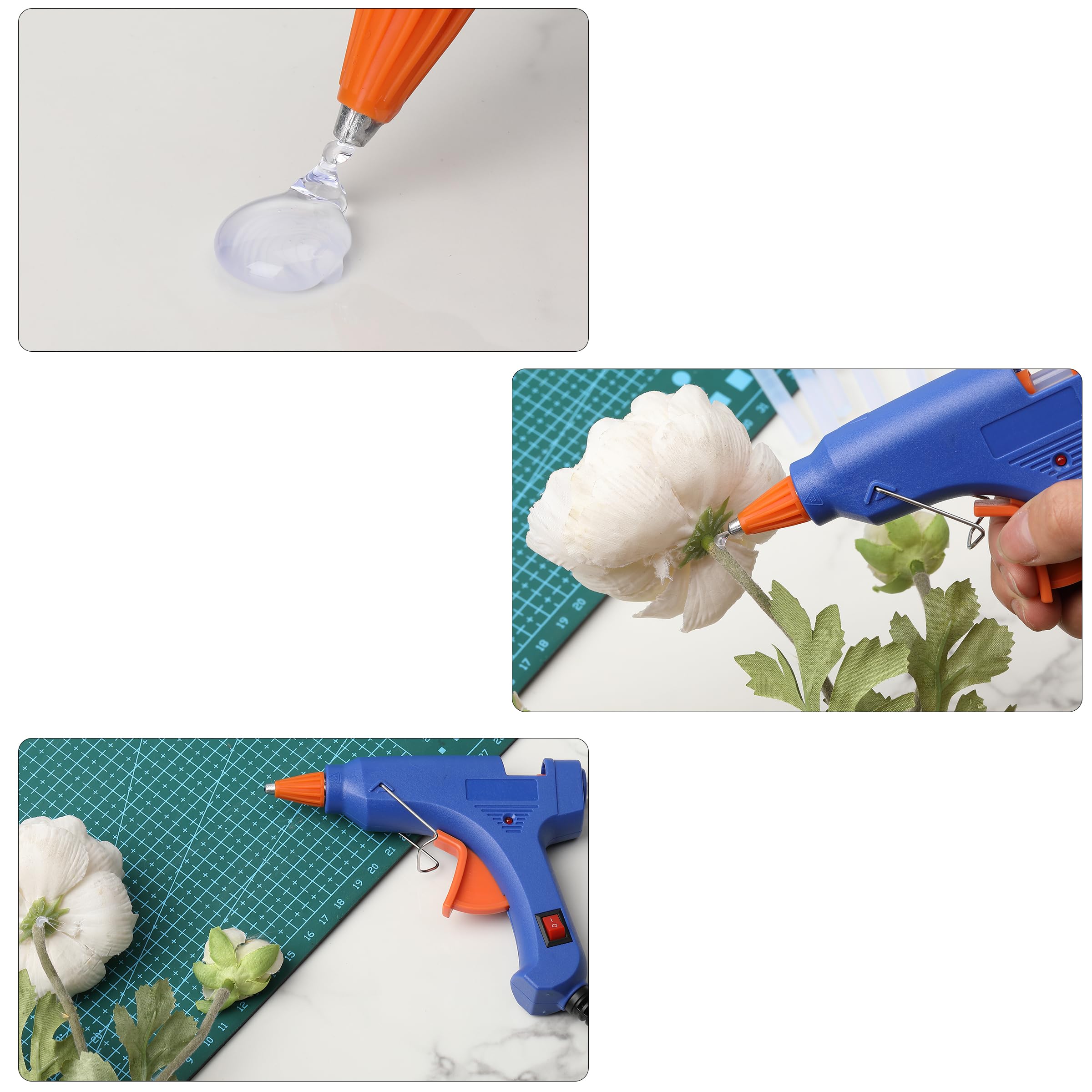 Mr. Pen– Hot Glue Gun Kit, Hot Melt Glue Gun Mini with 20pcs Sticks and 20nWood Craft Sticks and 8 Finger Protector