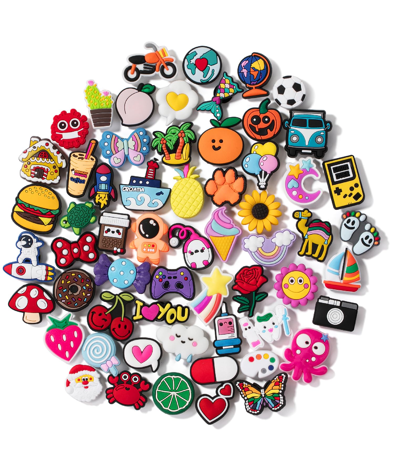 Mr. Pen- Different Charms, 30, 50, 60 Pcs, PVC Random Decoration Charms for Decoration