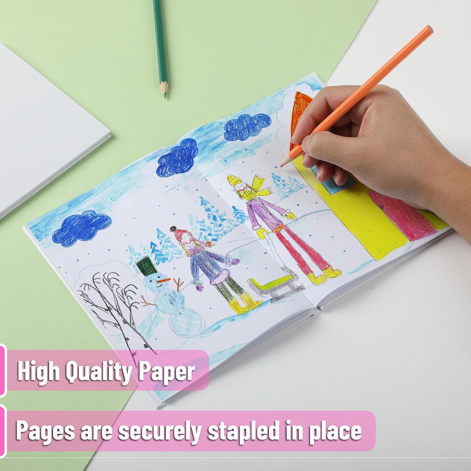 Mr. Pen- Blank Hardcover Books, 6" x 8", 40 Pages, 6 Pack, White, Blank Notebooks for Kids, Mini Notebooks for Kids, Mini Journal for Students, Unlined Notebook