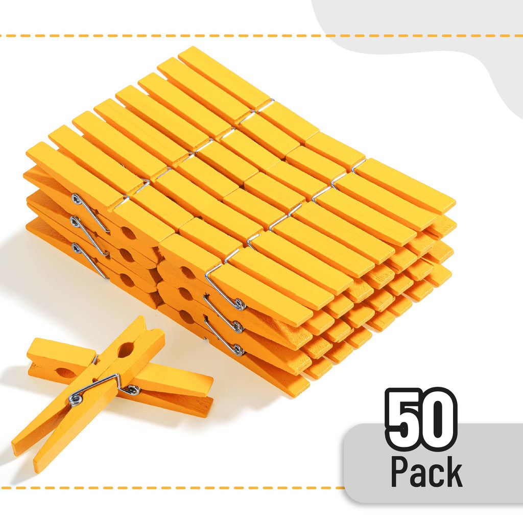 Mr. Pen- Wooden Clothes Pins, Large Natural Wood, 50 Pack, 2.9 Inch, Rust Resistant for Classroom, Crafts
